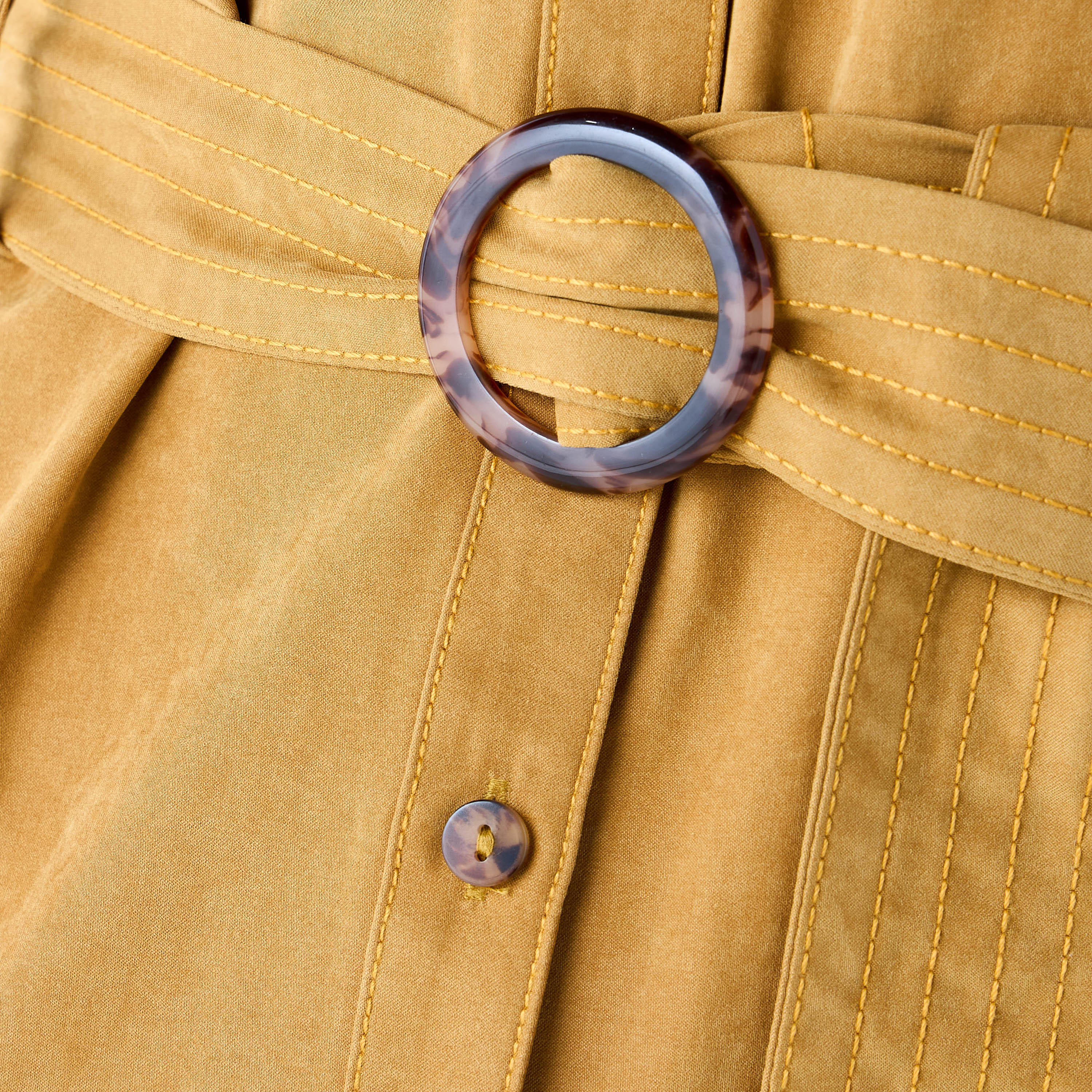 Belted Button Down Shirt Dress-women-clothing-dresses-image-5