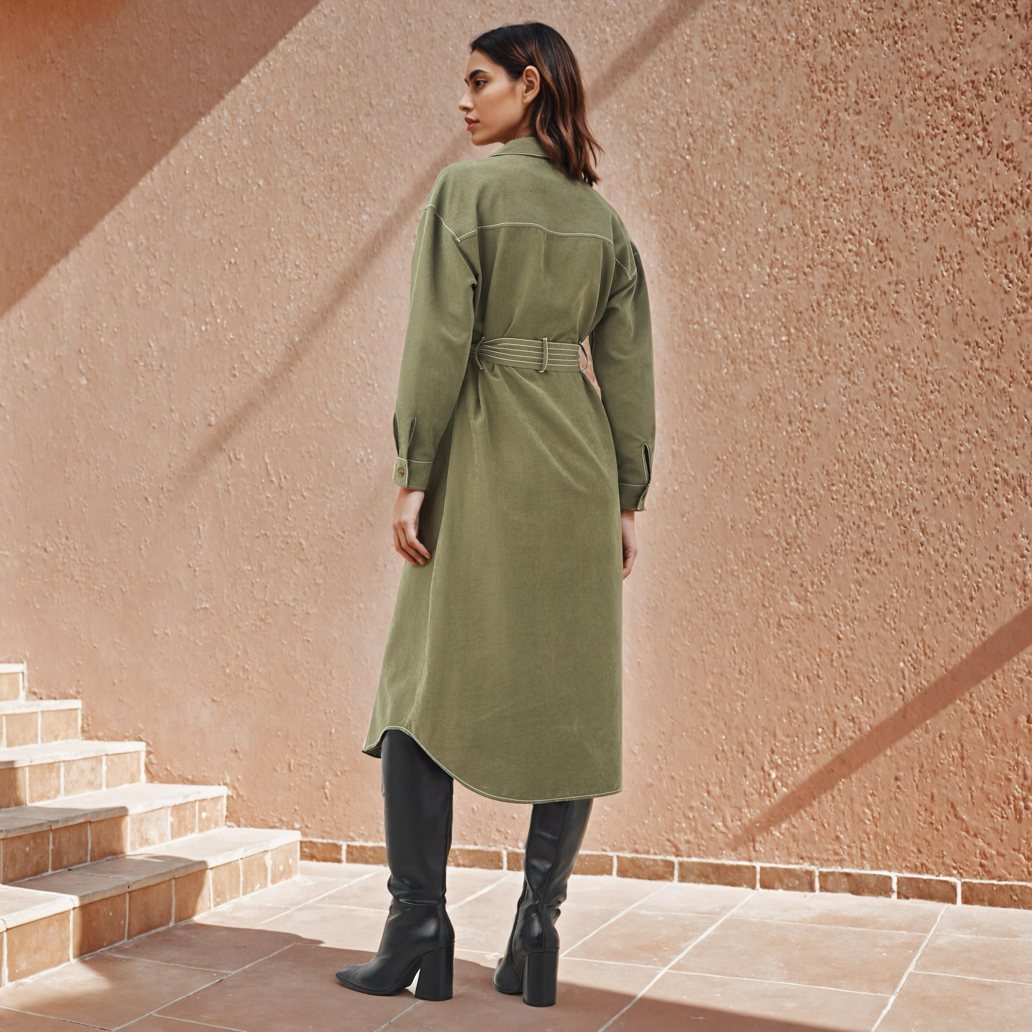 فستان قميص بأزرار إغلاق وحزام-women-clothing-dresses-image-3