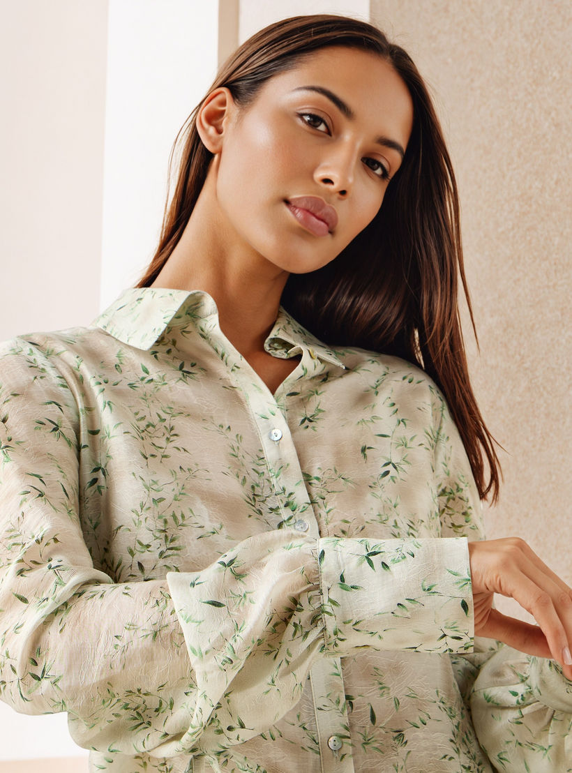 Printed Ruched Accent Shirt-women-clothing-shirtsandblouses-shirts-image-4