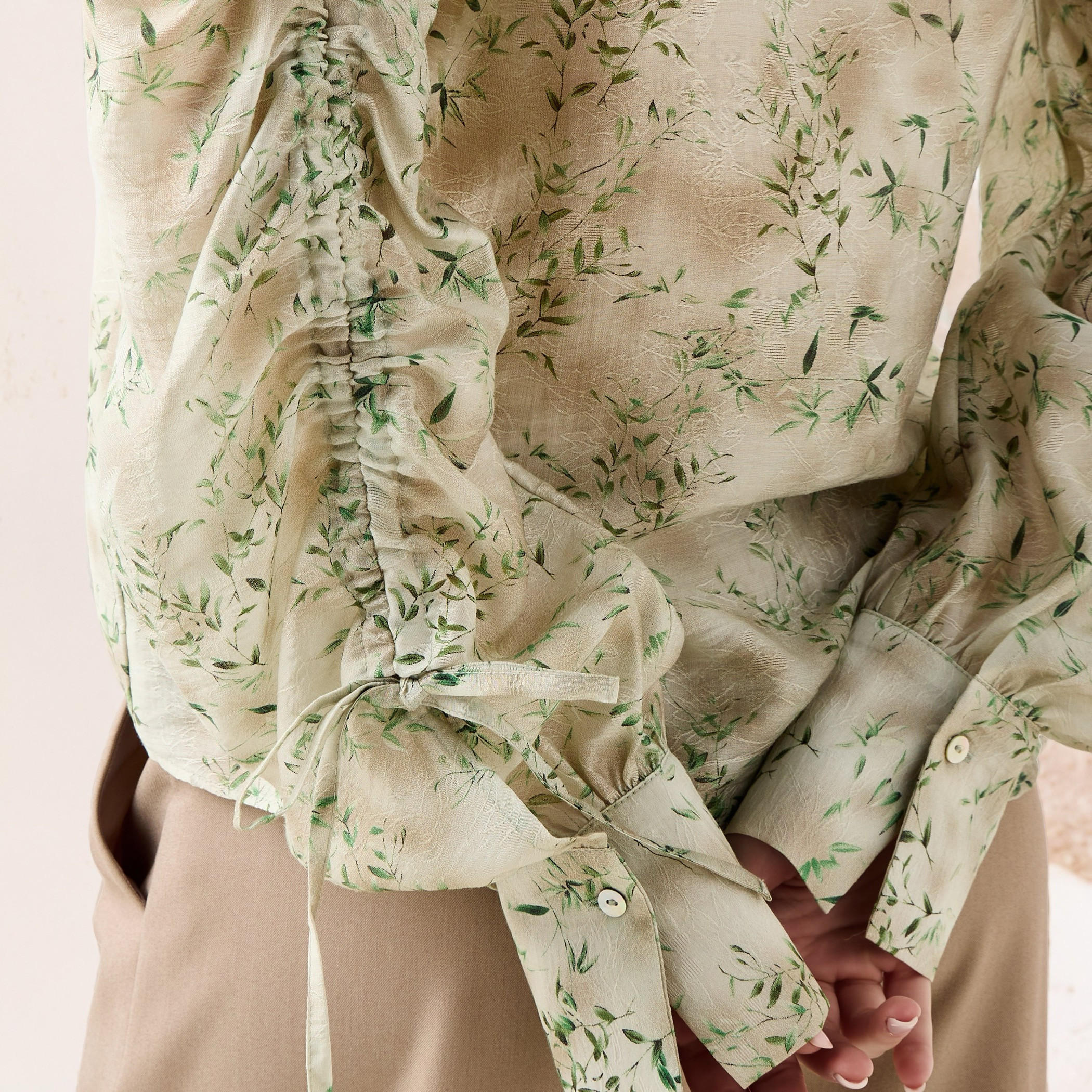 Printed Ruched Accent Shirt-women-clothing-shirtsandblouses-shirts-image-5