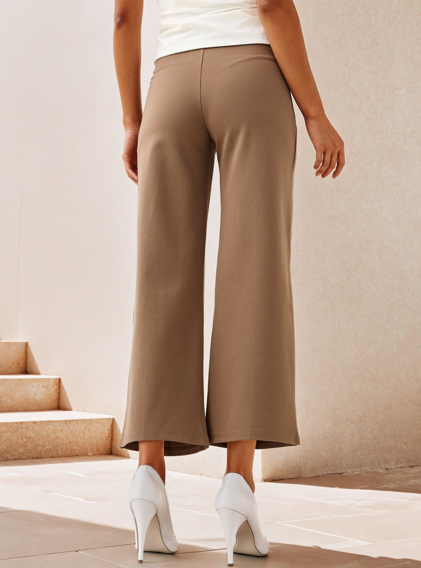 بنطلون ببنسات وقصة عادية وخصر مرن-women-clothing-trousers-image-3