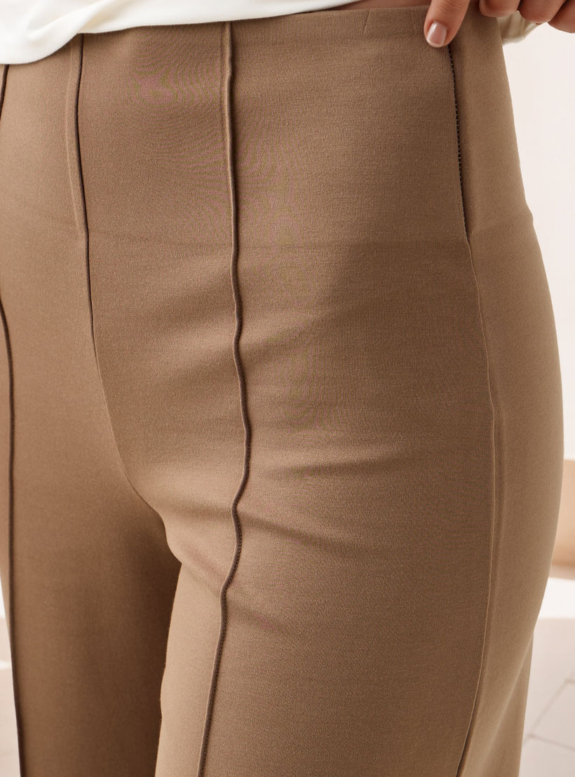 بنطلون ببنسات وقصة عادية وخصر مرن-women-clothing-trousers-image-4