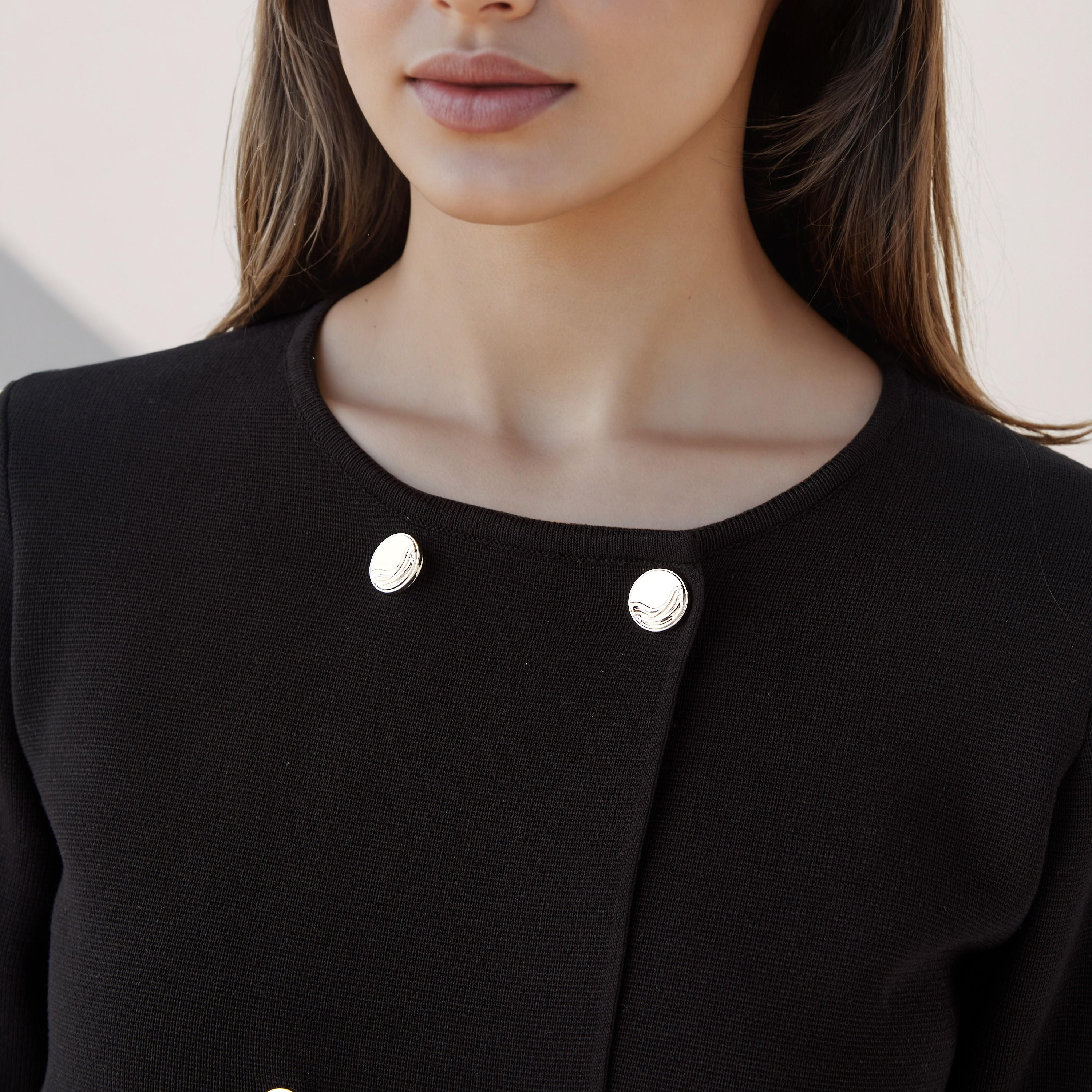 Regular Fit Button Detail Round Neck Cardigan-women-winterwear-cardigansandjumpers-cardigans-image-4