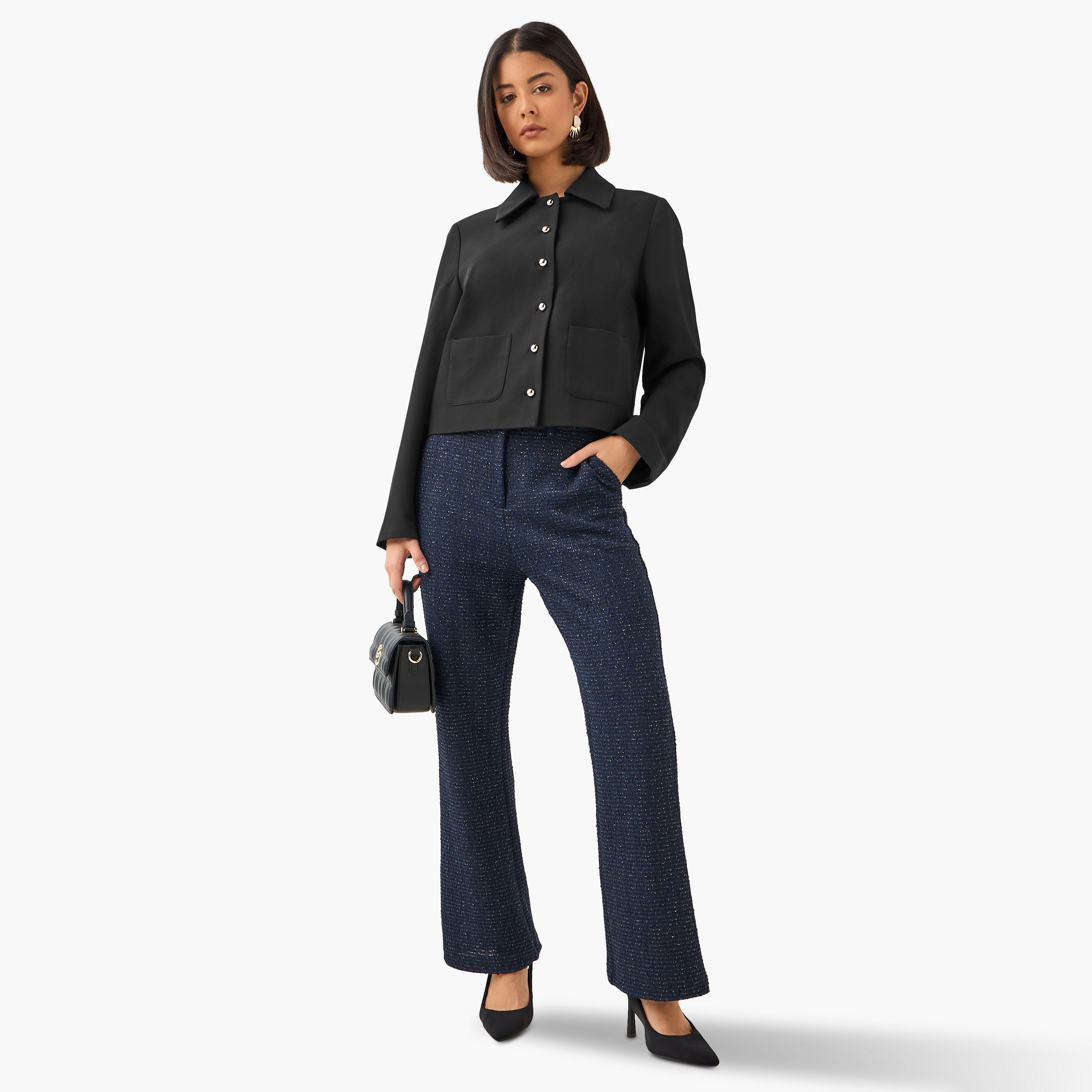 Bootcut Textured Tweed Lurex Trousers-women-clothing-bottoms-trousers-image-2