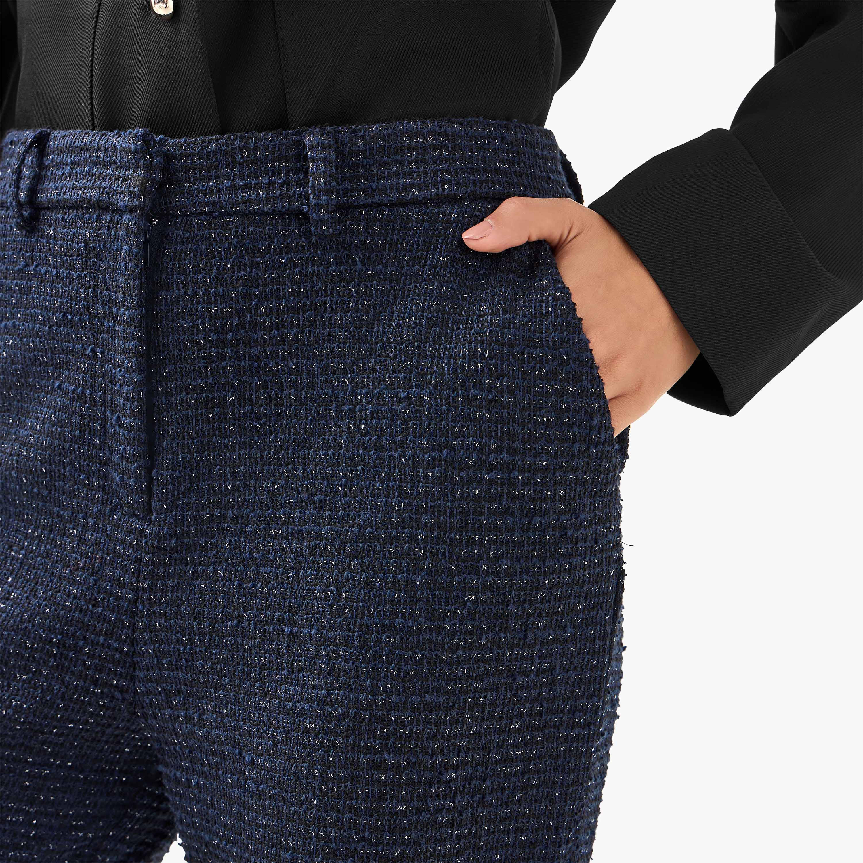 Bootcut Textured Tweed Lurex Trousers-women-clothing-bottoms-trousers-image-4