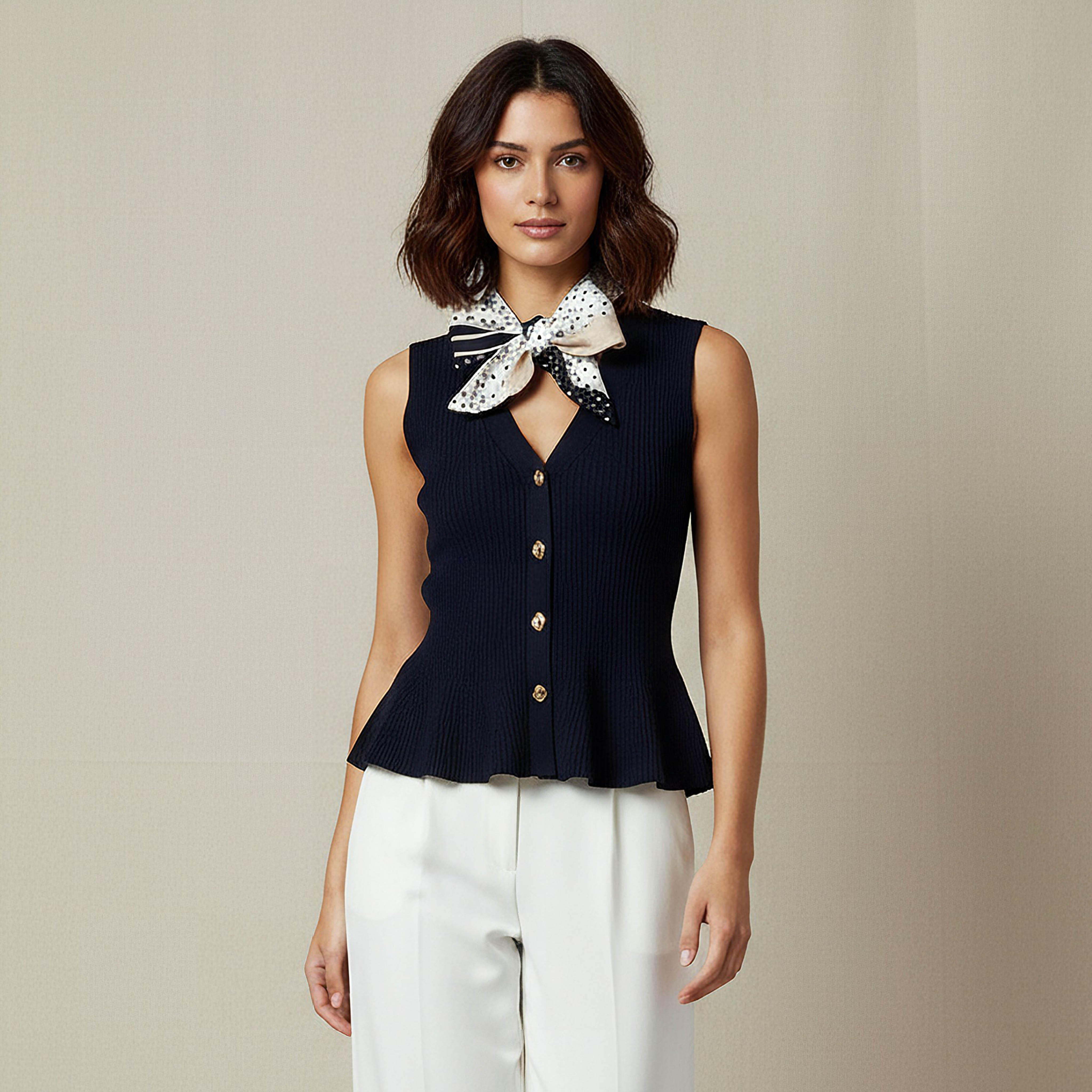 بلوزة بارزة الملمس بقصة عادية-women-clothing-shirtsandblouses-blouses-image-4