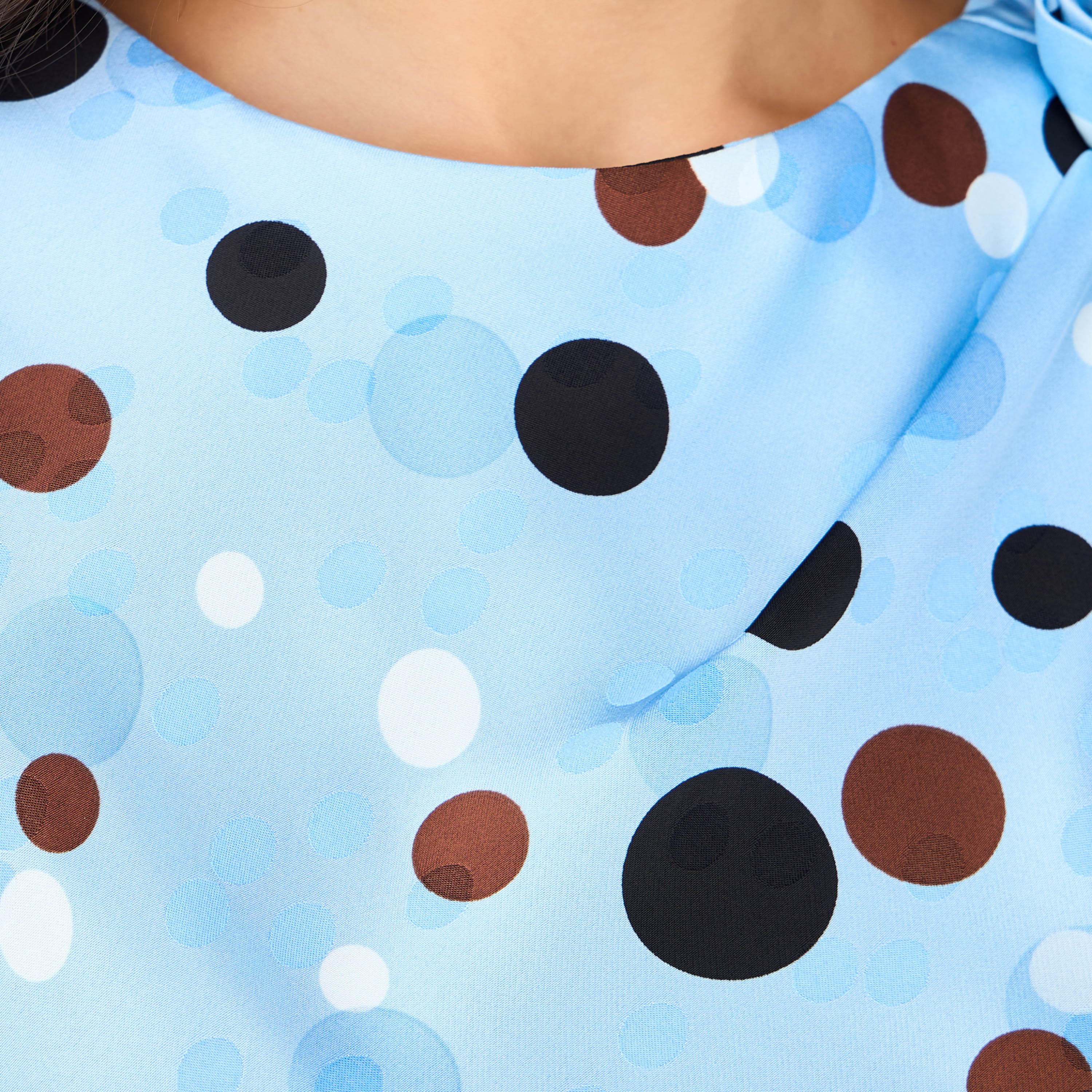 فستان إيه لاين منقط بتفاصيل باقة للنساء-women-clothing-dresses-image-4