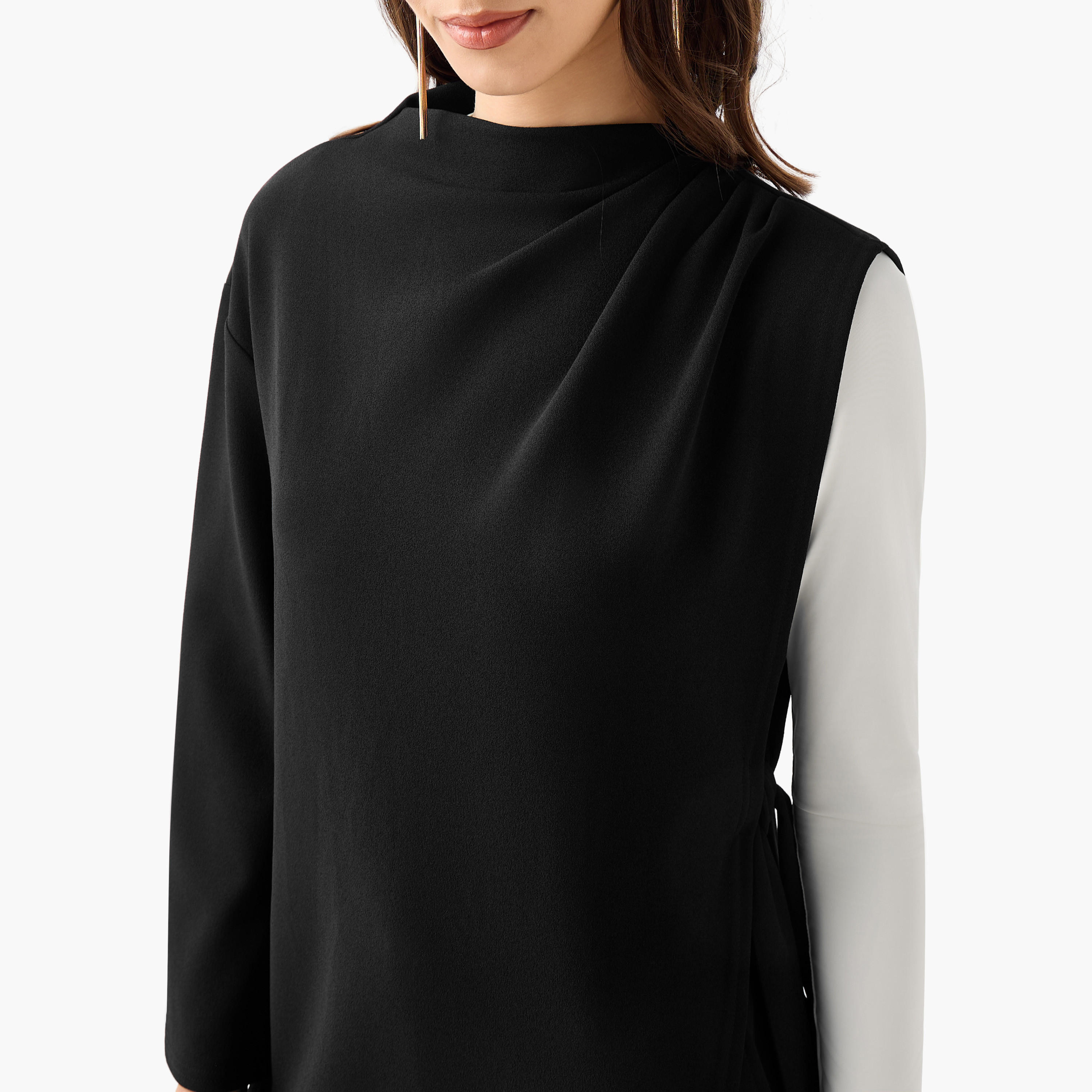 بلوزة طويلة بقصة عادية وتيشيرت-women-clothing-coordsets-image-2
