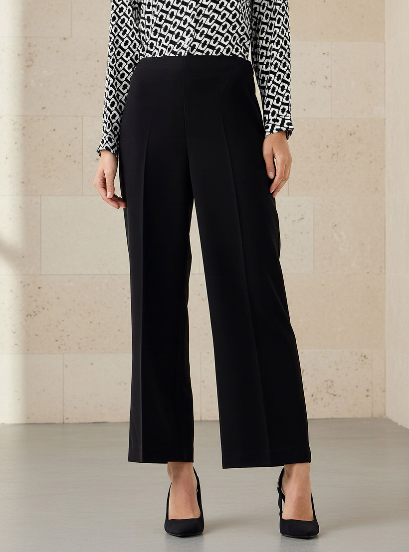 بنطلون بقصة مريحة وخصر متوسط-women-clothing-bottoms-trousers-image-1