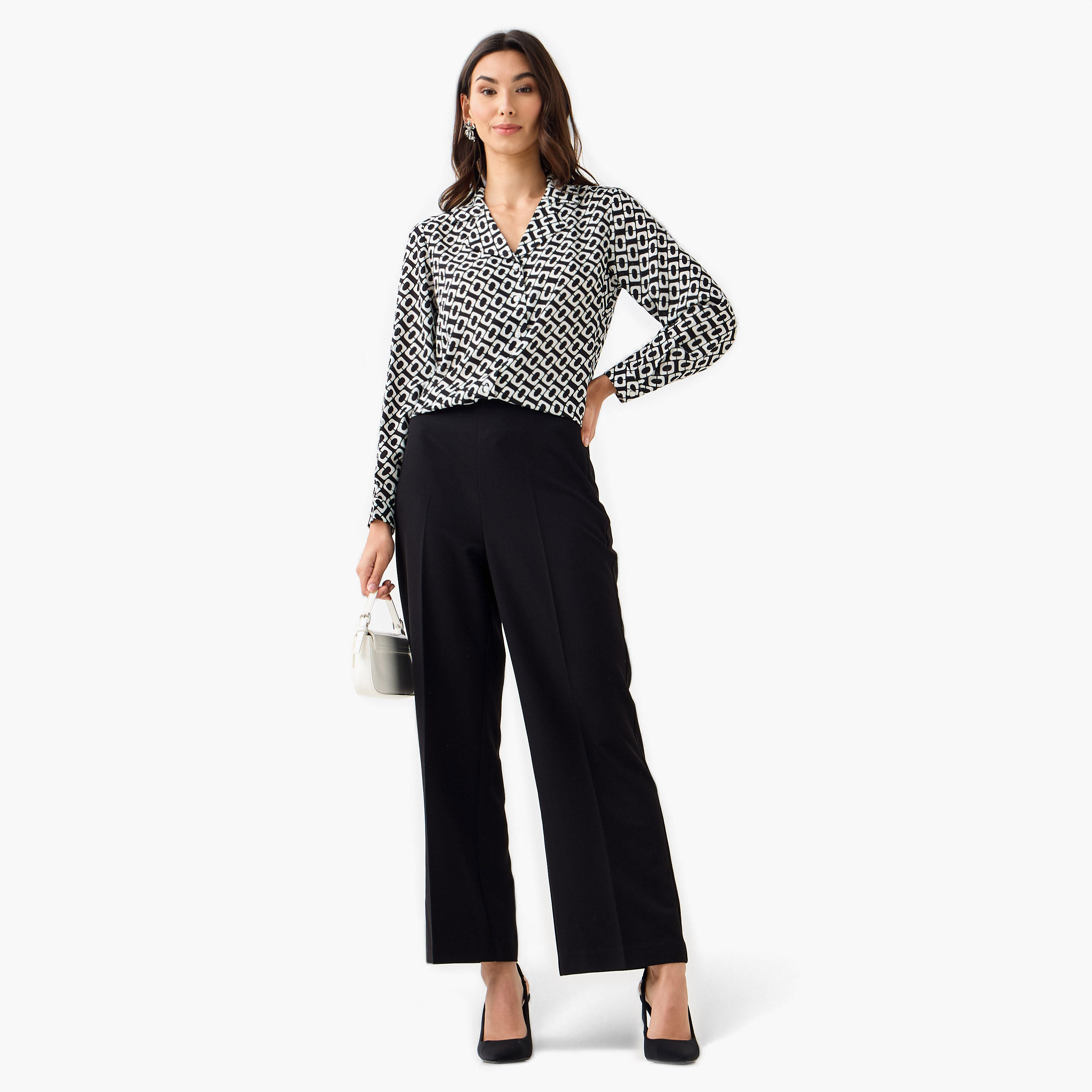 بنطلون بقصة مريحة وخصر متوسط-women-clothing-bottoms-trousers-image-2