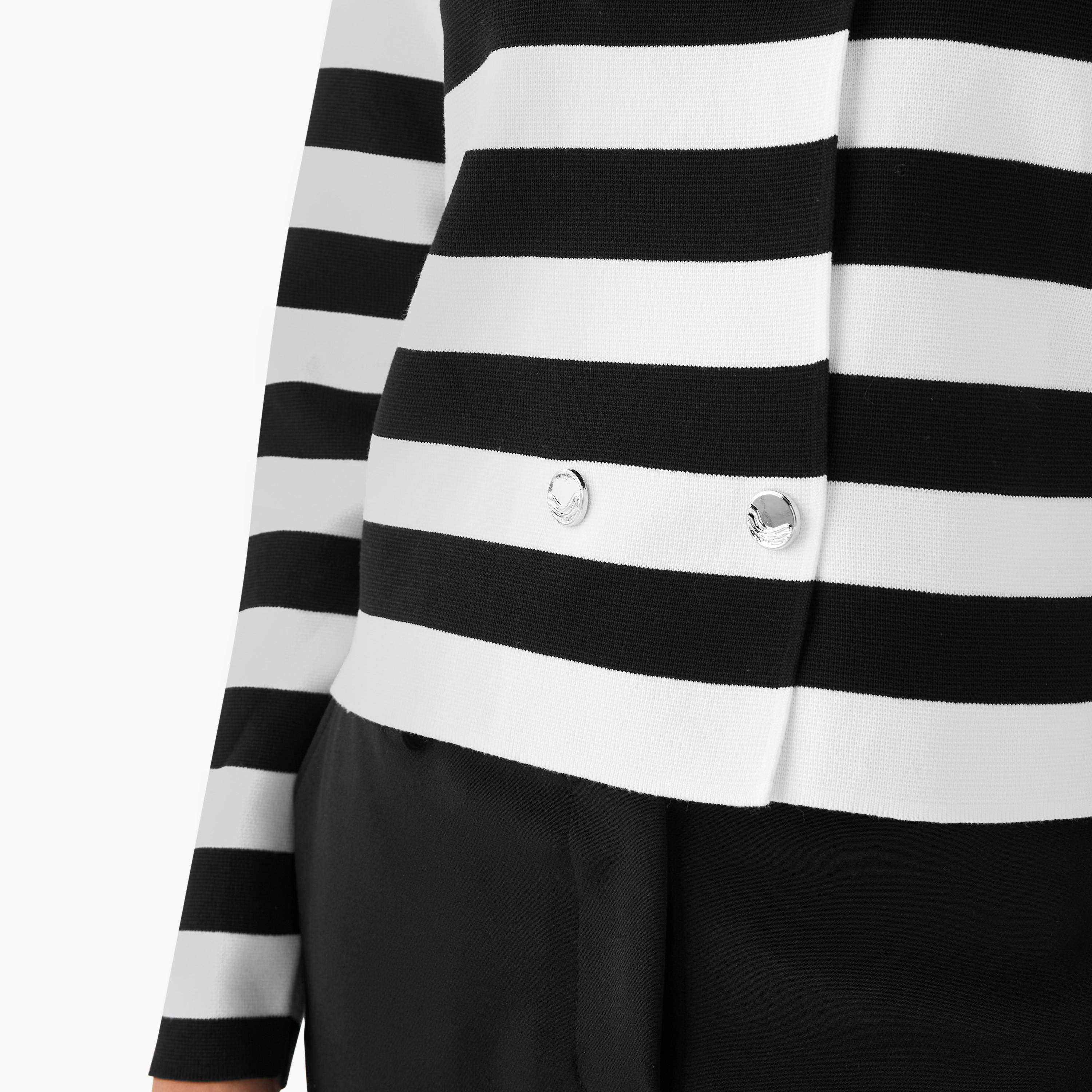 Regular Fit Striped Round Neck Cardigan-women-winterwear-cardigansandjumpers-cardigans-image-6