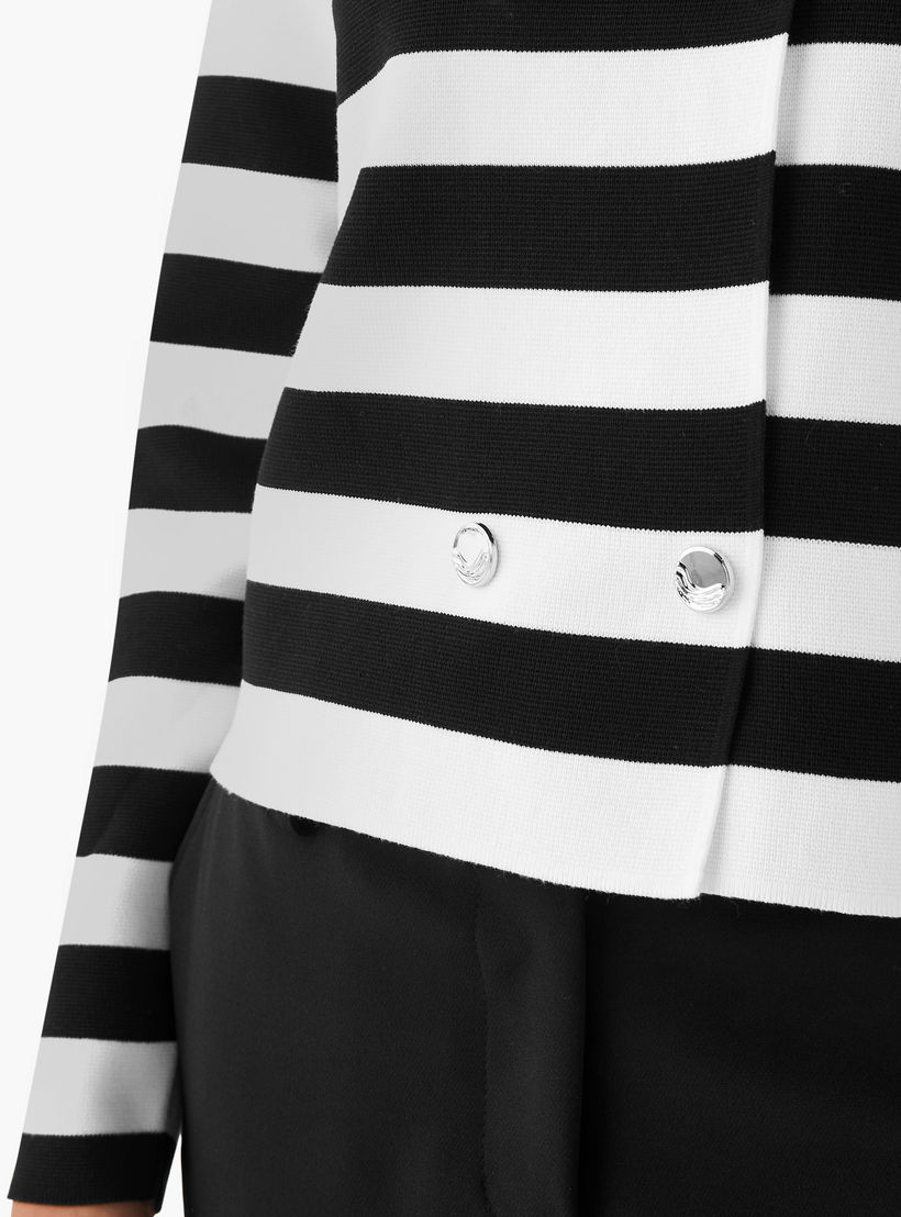 Regular Fit Striped Round Neck Cardigan-women-winterwear-cardigansandjumpers-cardigans-image-6