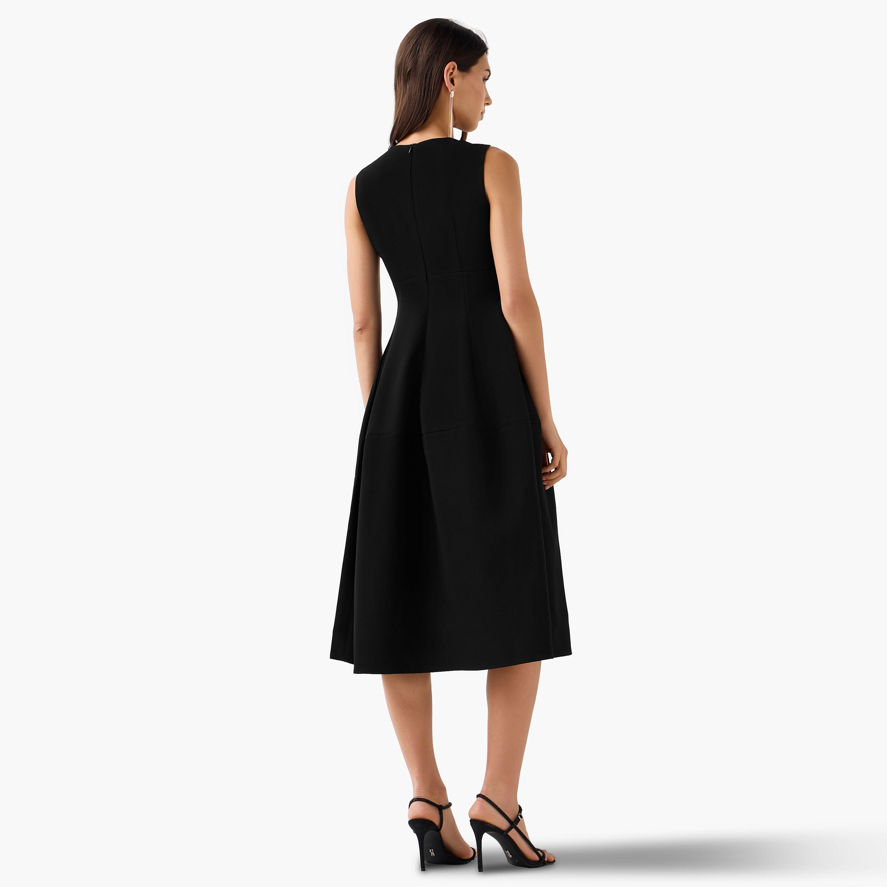 A-line Midi Dress with Pleated Detail-women-clothing-dresses-image-3