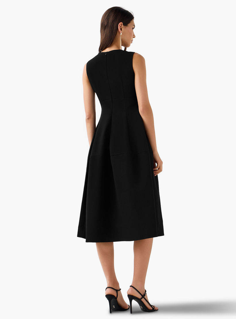A-line Midi Dress with Pleated Detail-women-clothing-dresses-image-3