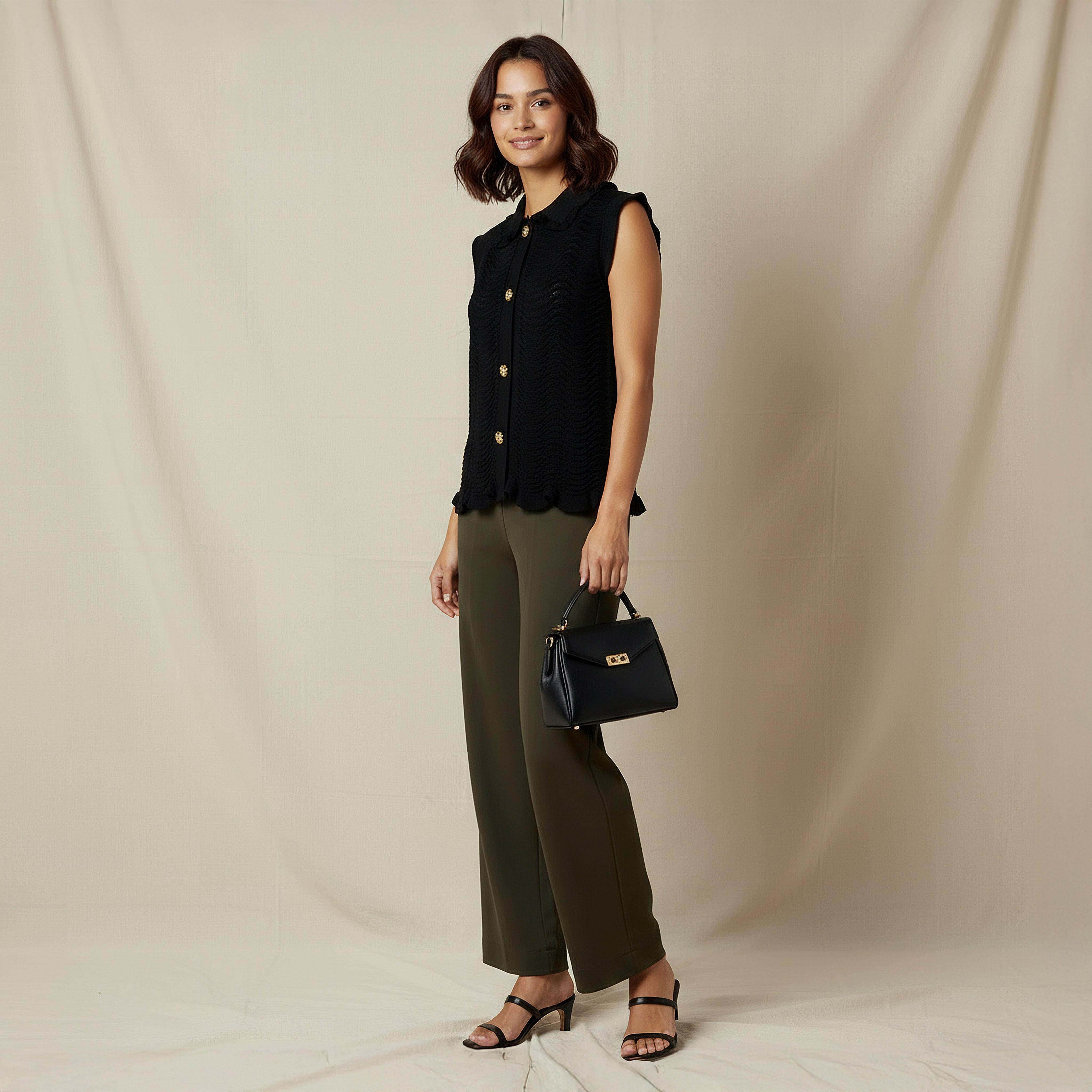 بلوزة بارزة الملمس بقصّة عادية-women-clothing-tshirts-image-3