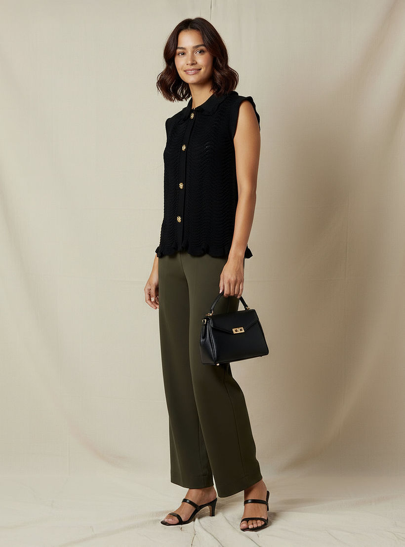 بلوزة بارزة الملمس بقصّة عادية-women-clothing-tshirts-image-3
