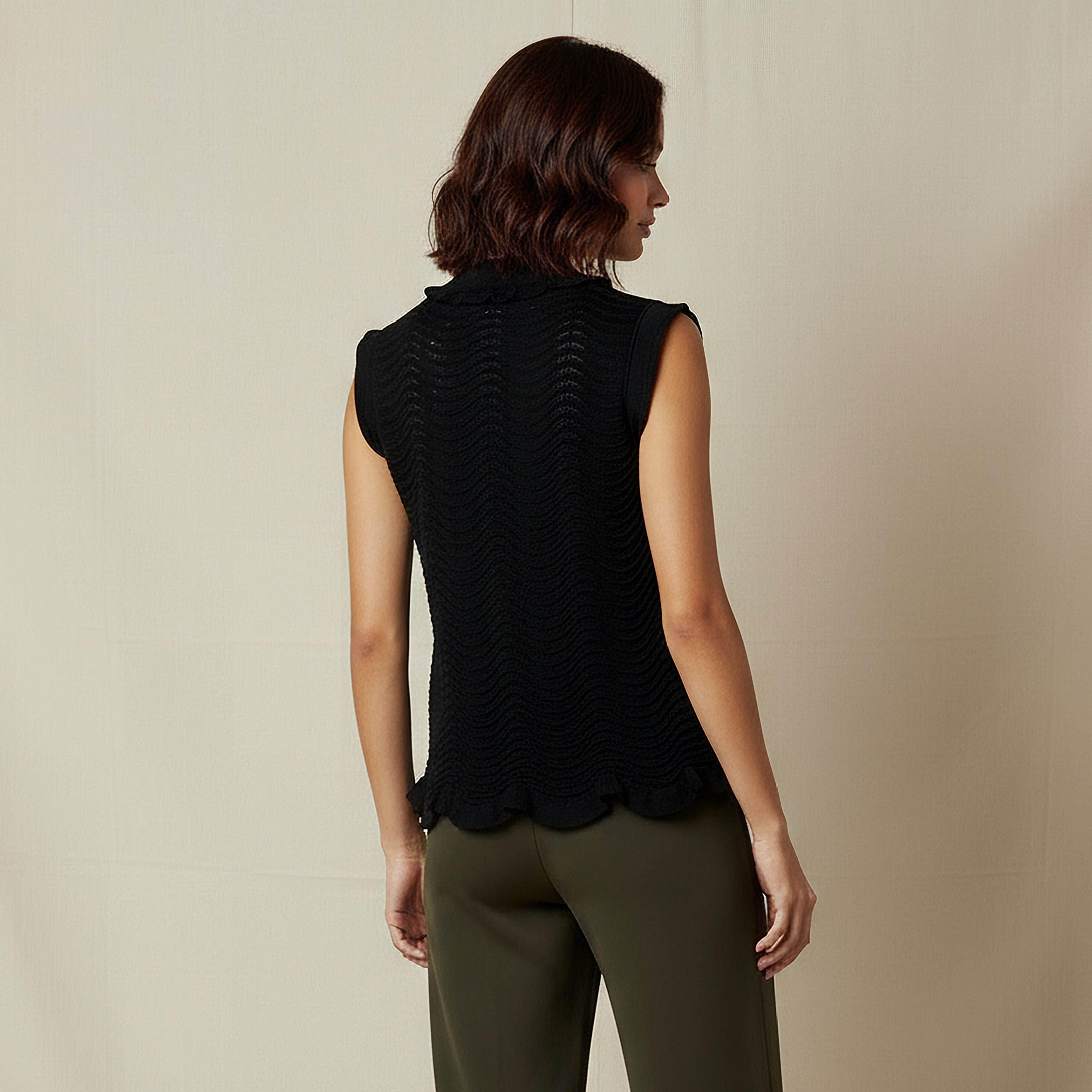 بلوزة بارزة الملمس بقصّة عادية-women-clothing-tshirts-image-2