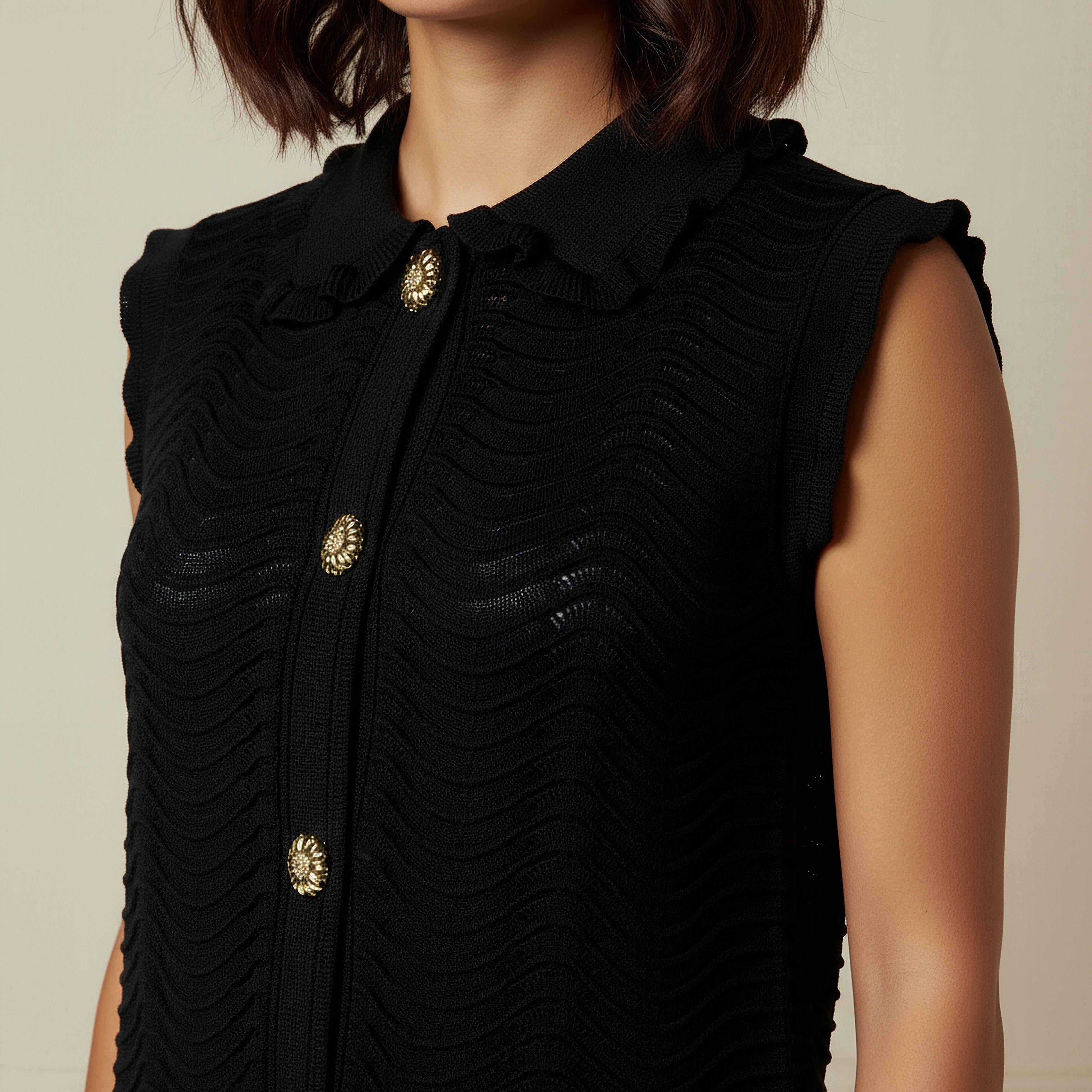 بلوزة بارزة الملمس بقصّة عادية-women-clothing-tshirts-image-1