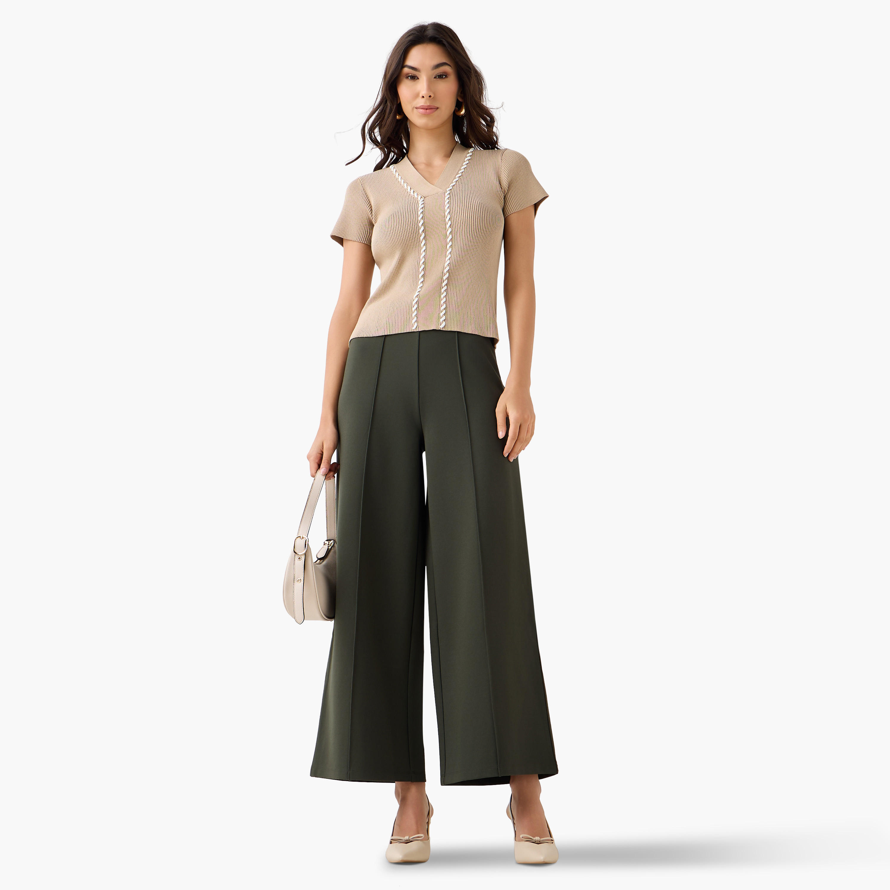Regular Fit T-shirt with Cord Detail-women-clothing-tshirts-image-2
