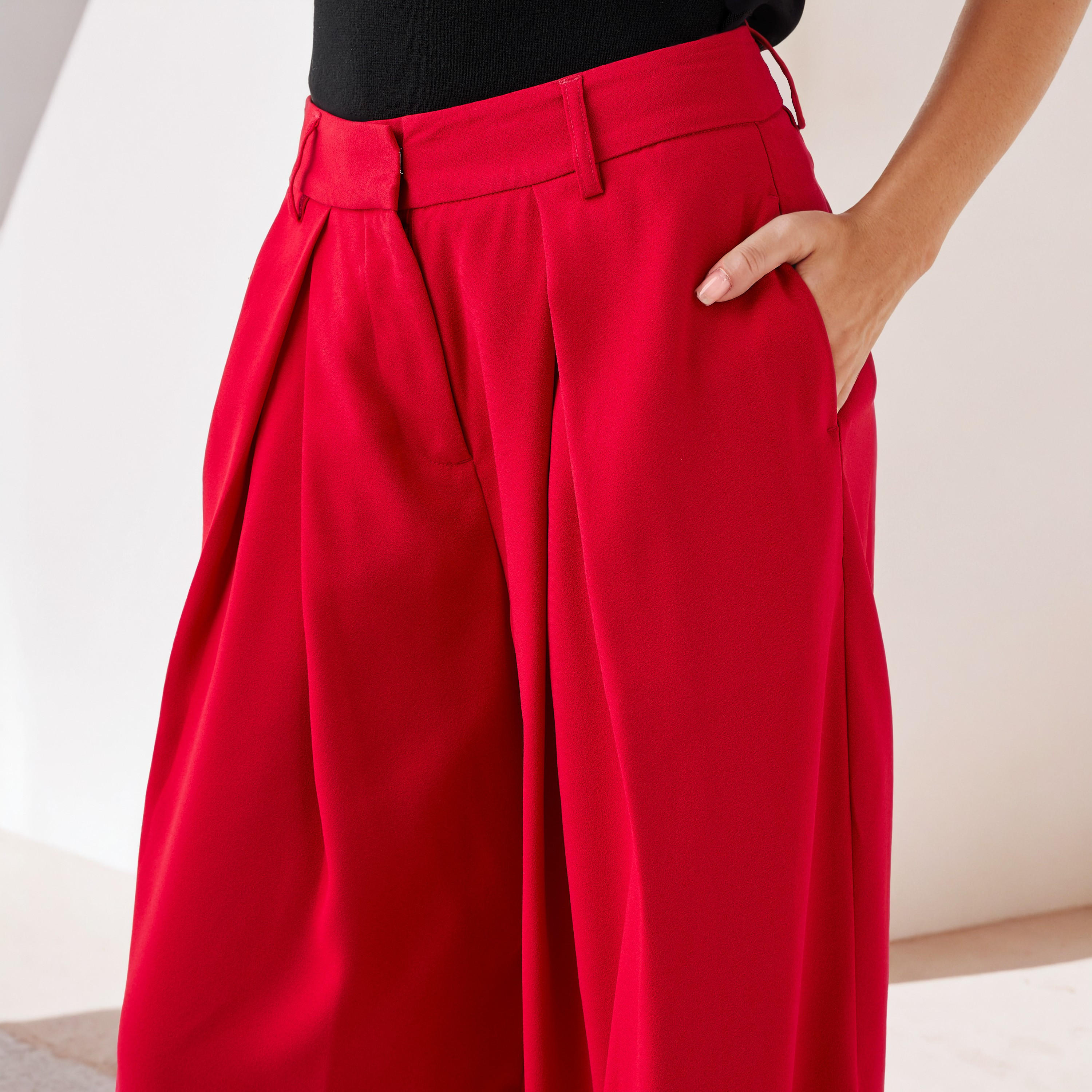 بنطلون بكسرات وأرجل واسعة-women-clothing-bottoms-trousers-image-1