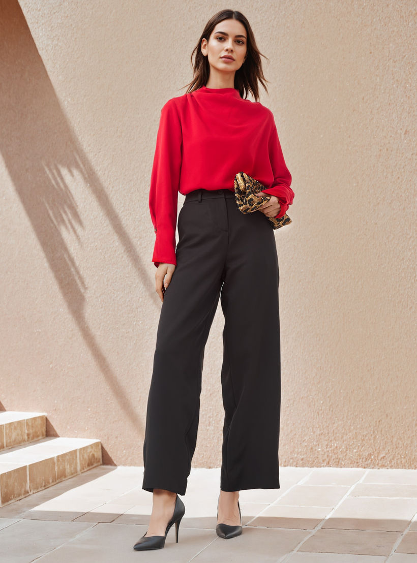 Draped Cowl Neck Crepe Top-women-clothing-shirtsandblouses-blouses-image-2
