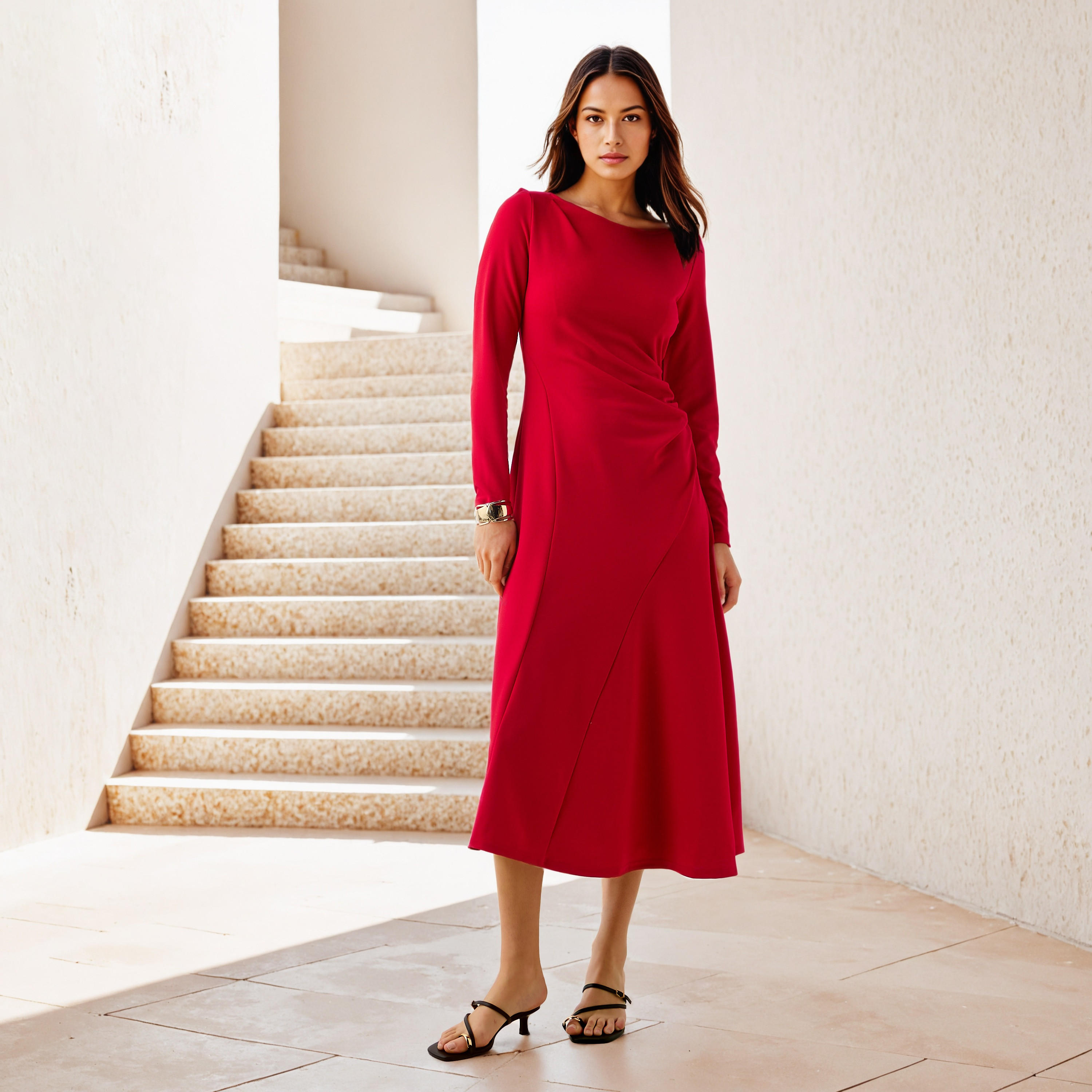 Ruched Accent Dress-women-clothing-dresses-image-1
