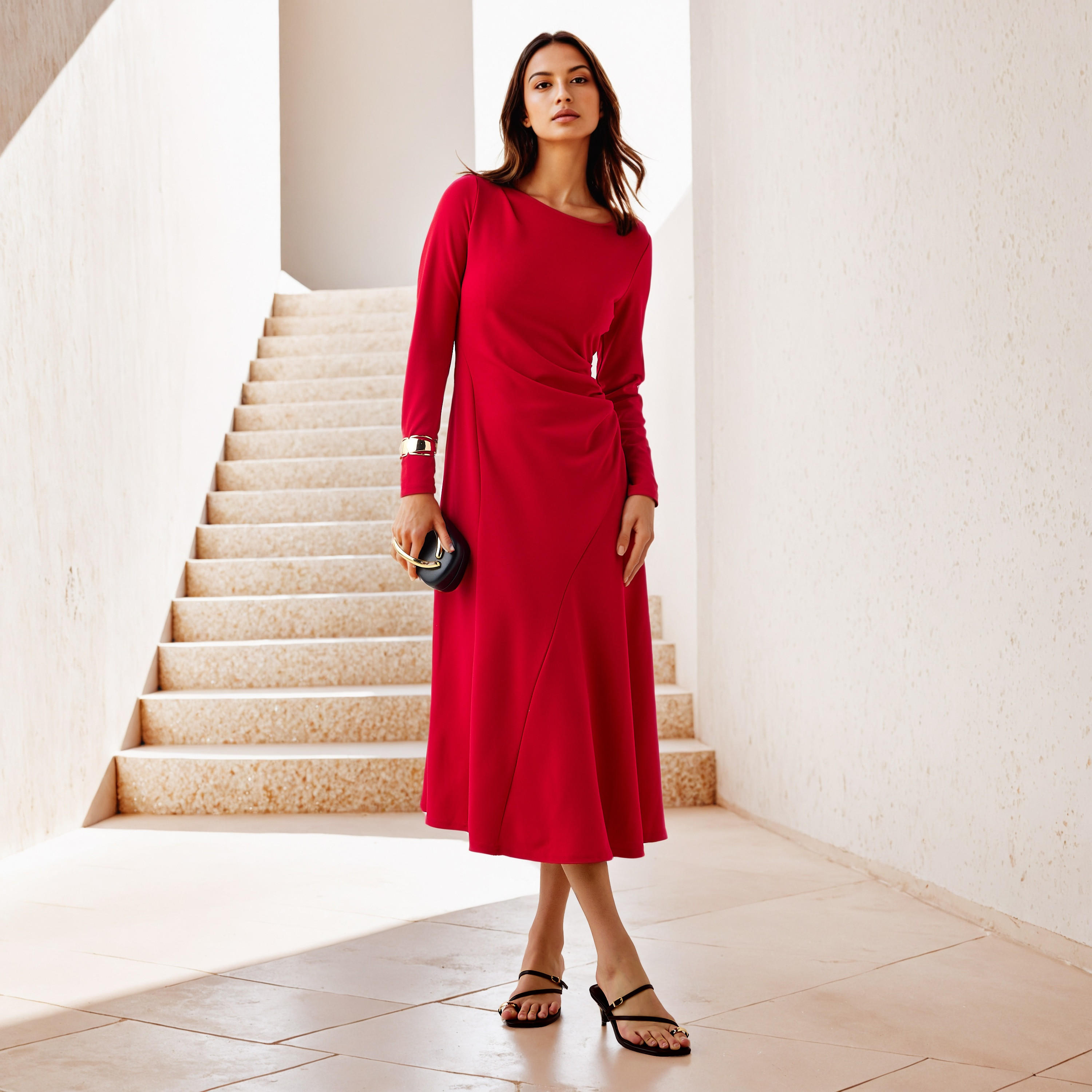 Ruched Accent Dress-women-clothing-dresses-image-2