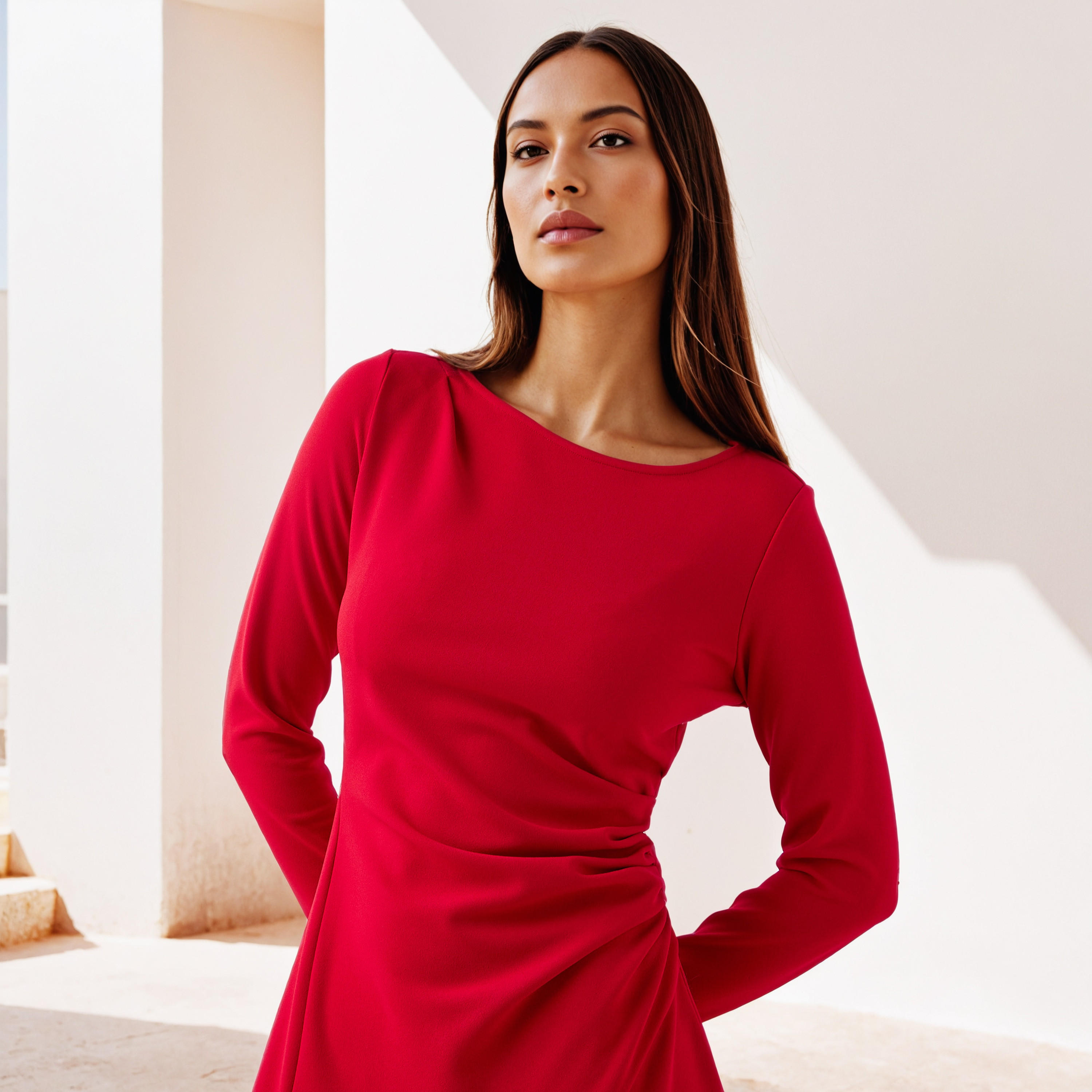 Ruched Accent Dress-women-clothing-dresses-image-4