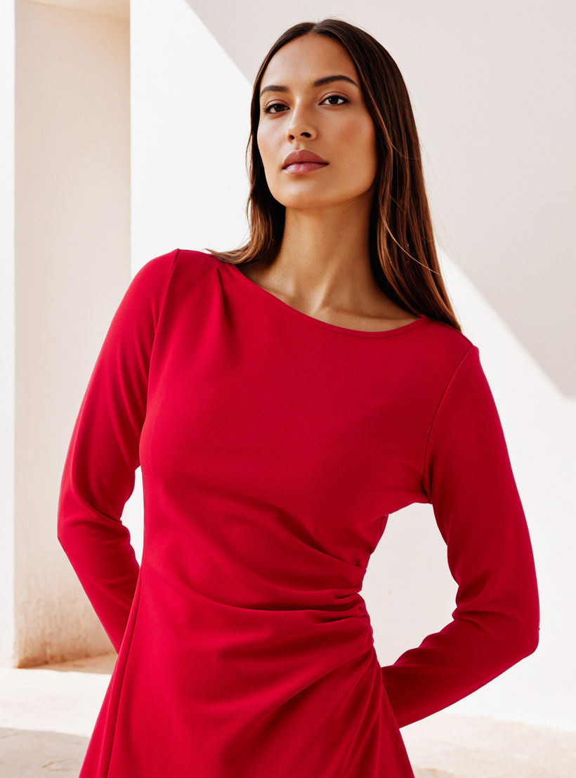 Ruched Accent Dress-women-clothing-dresses-image-4