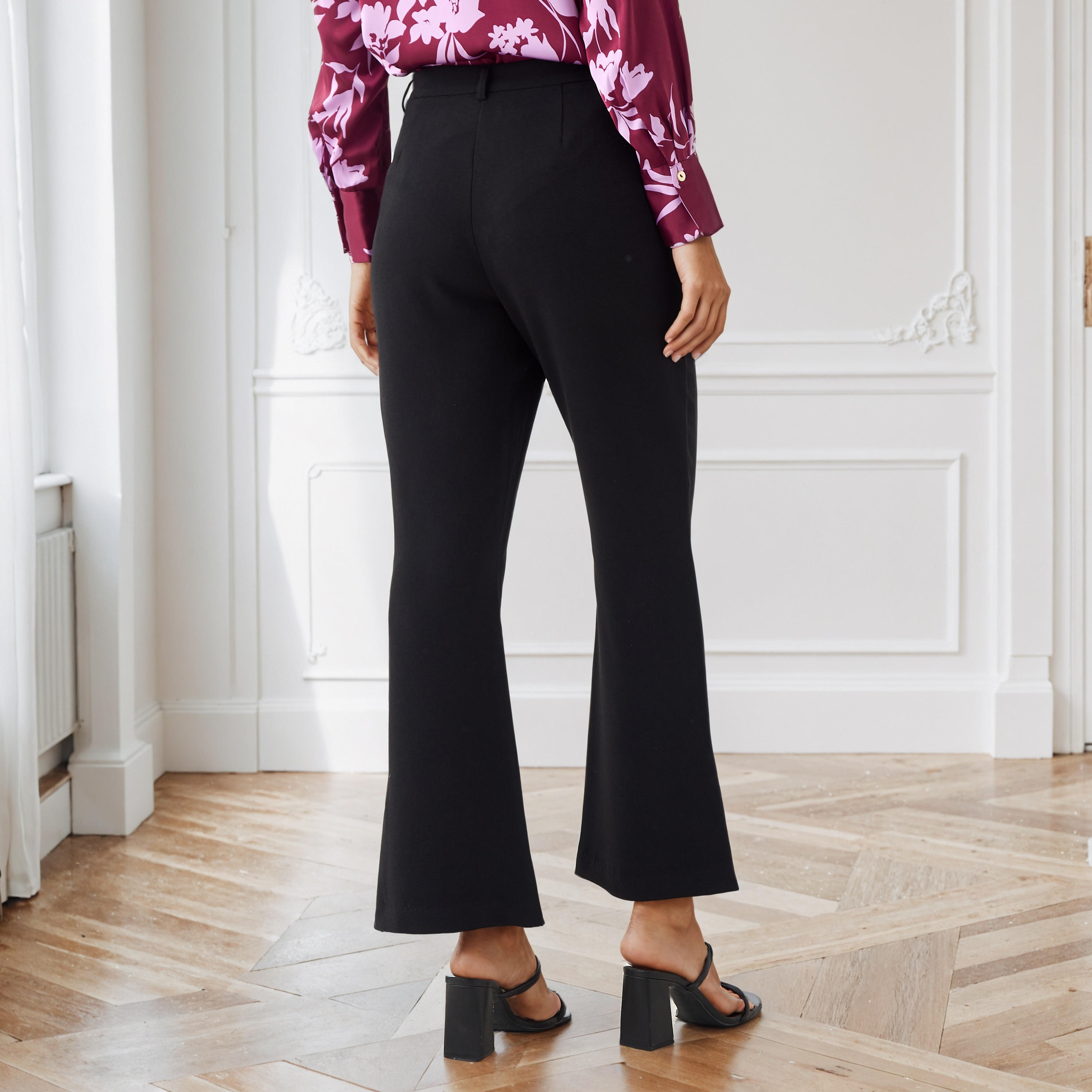 Slit Detail Flared Leg Pants-women-clothing-bottoms-trousers-image-3