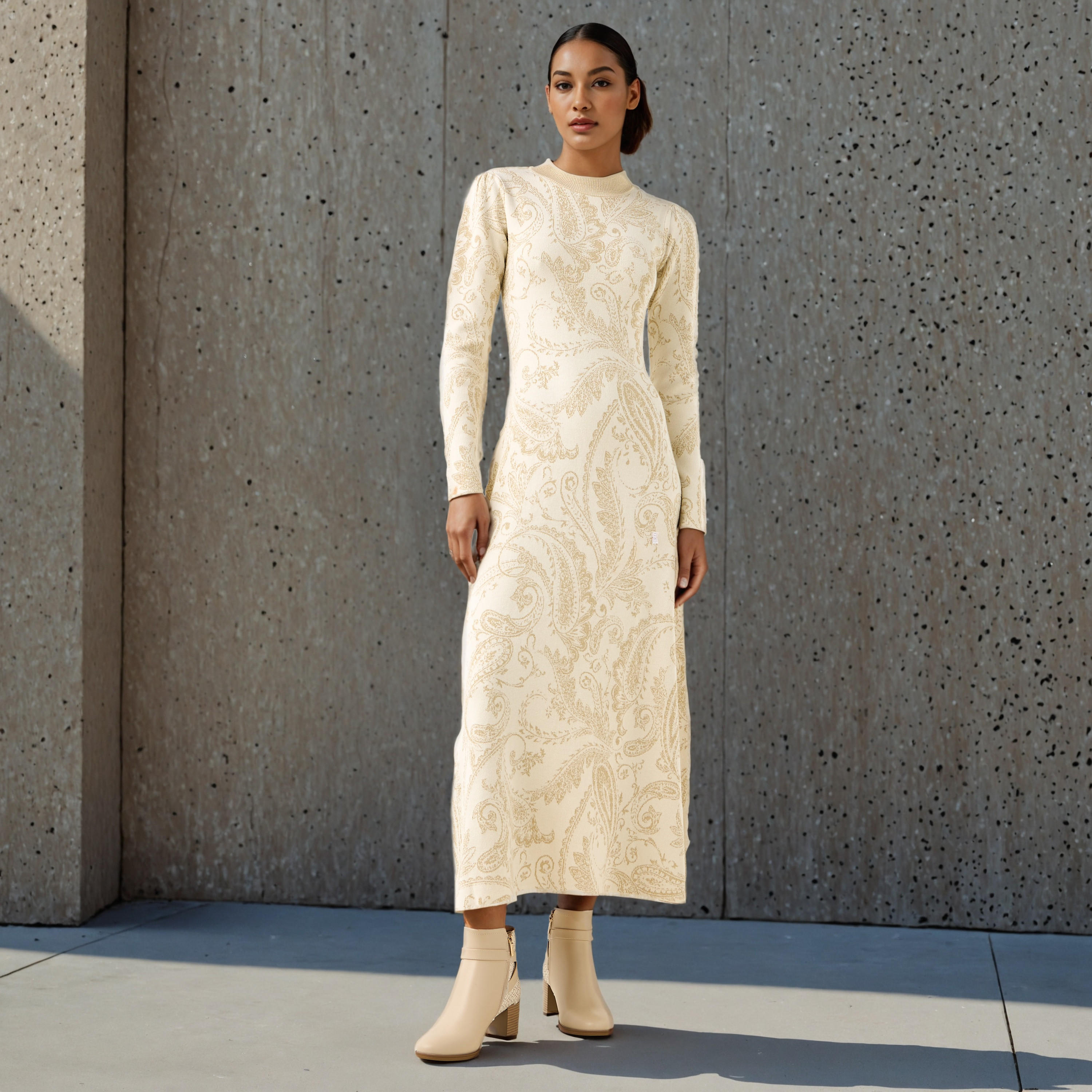 Paisley Print Maxi Dress with Long Sleeves-women-clothing-dresses-image-2