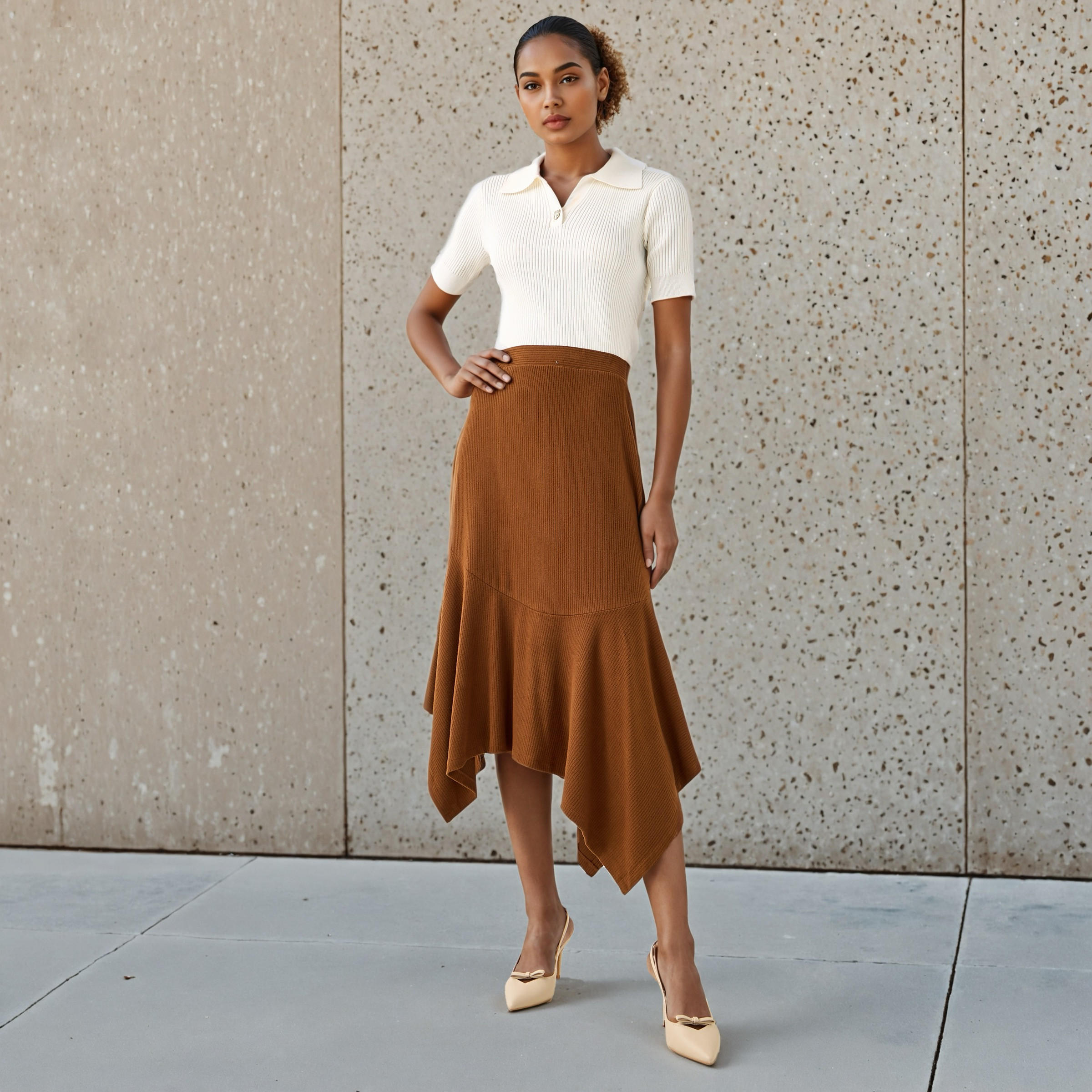 Textured Midi Skirt with Asymmetric Hem-women-clothing-bottoms-skirts-image-2