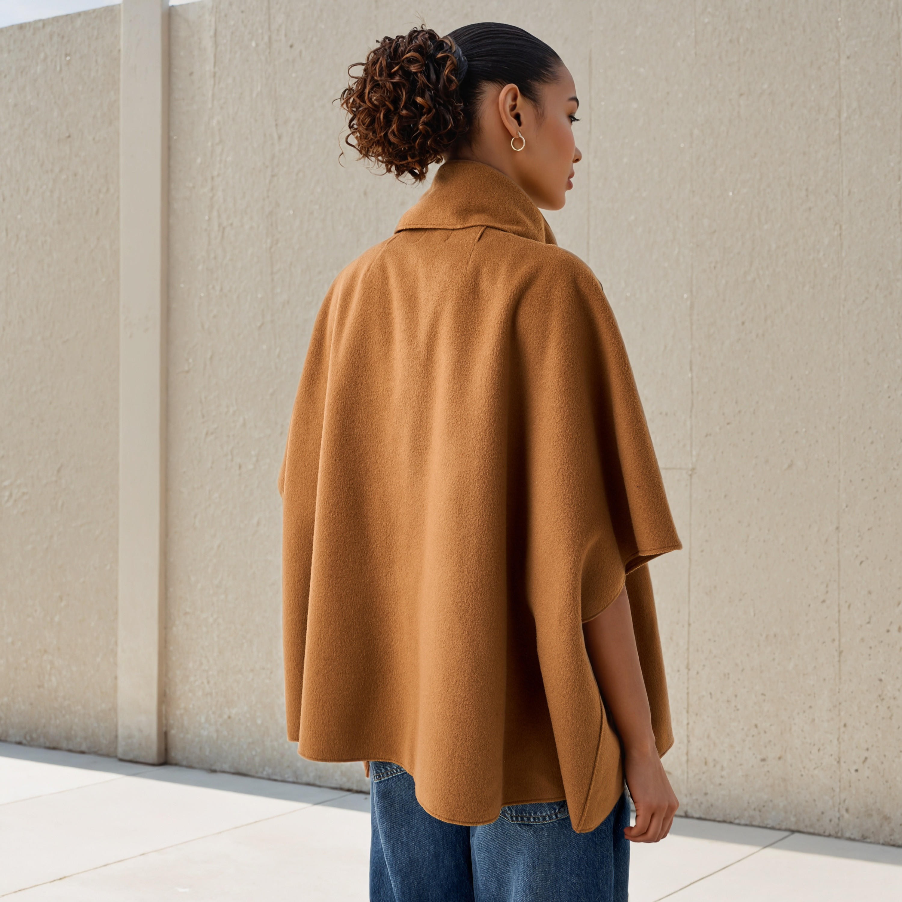 Textured Asymmetric Poncho with Scarf Detail-women-winterwear-cardigansandjumpers-cardigans-image-3