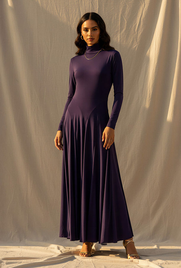 فستان ماكسي متعدد التصاميم بأكمام طويلة-women-clothing-image-1