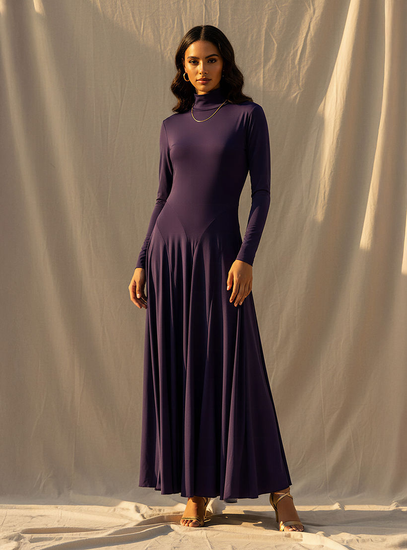 فستان ماكسي متعدد التصاميم بأكمام طويلة-women-clothing-dresses-image-1