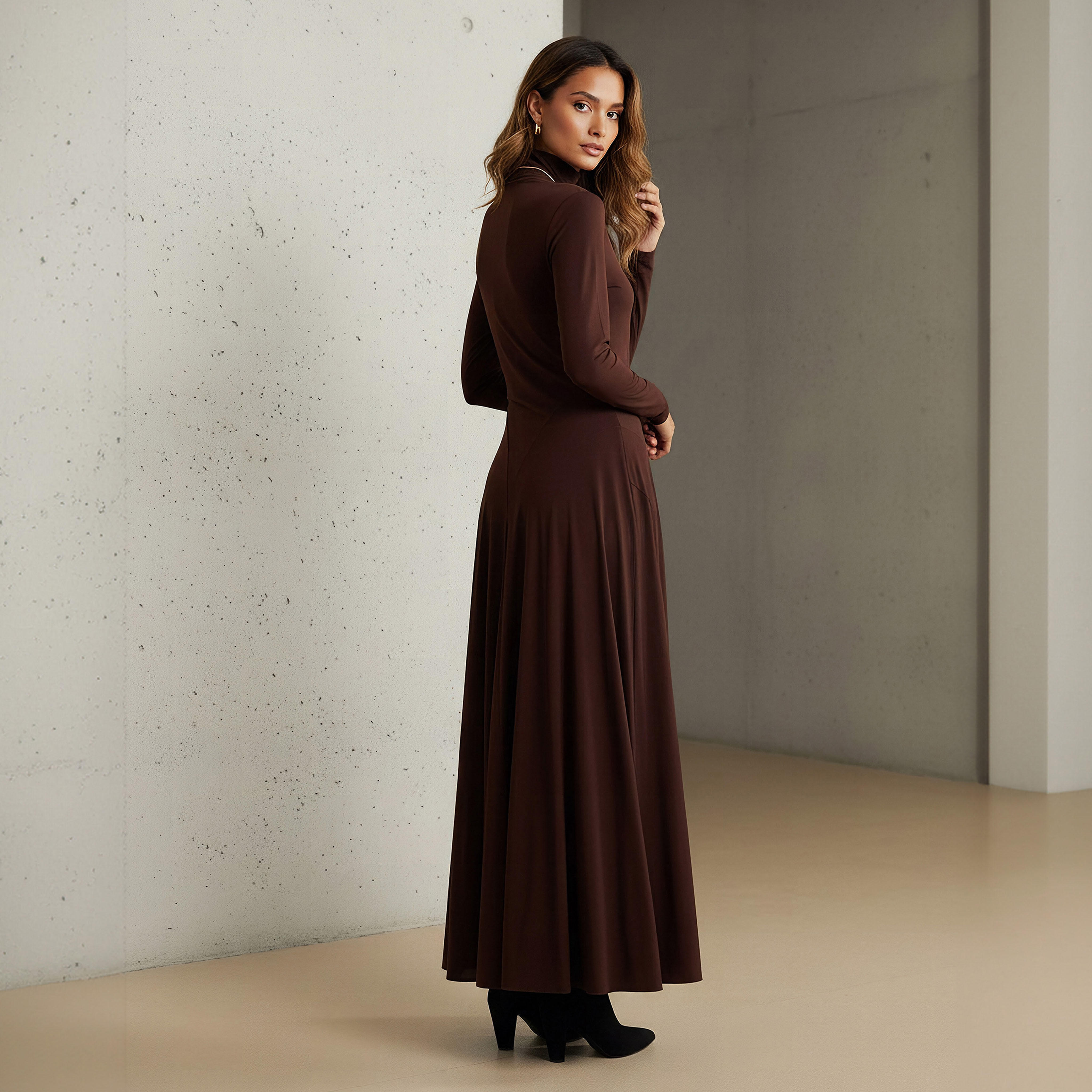 Panelled Maxi Dress with Long Sleeves-women-clothing-dresses-image-3