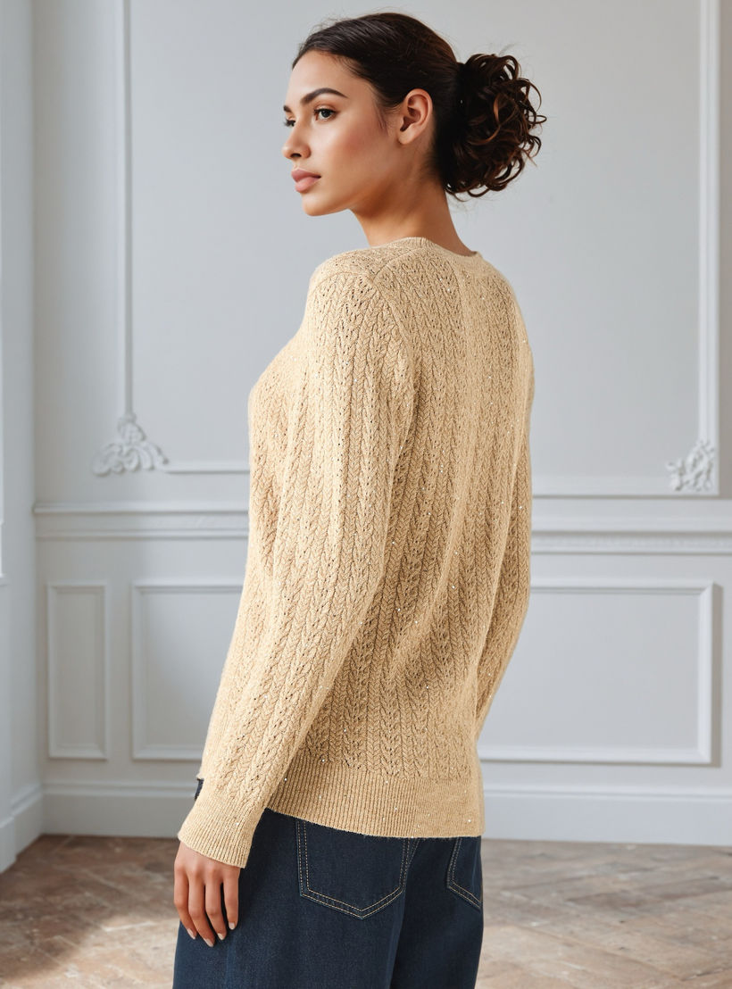 Regular Fit Cable Knit Crew Neck Sweater-women-clothing-cardigansandjumpers-jumpers-image-3