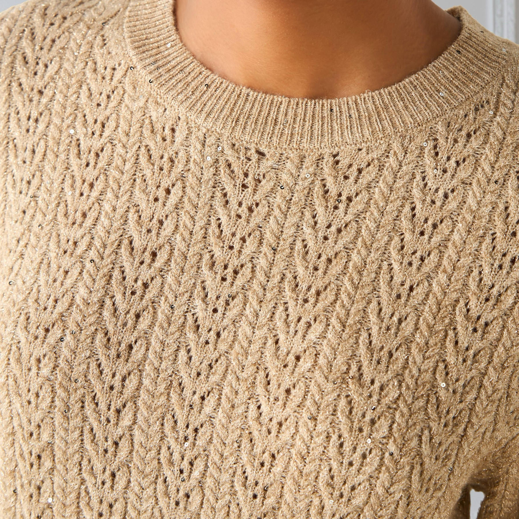 Regular Fit Cable Knit Crew Neck Sweater-women-clothing-cardigansandjumpers-jumpers-image-4