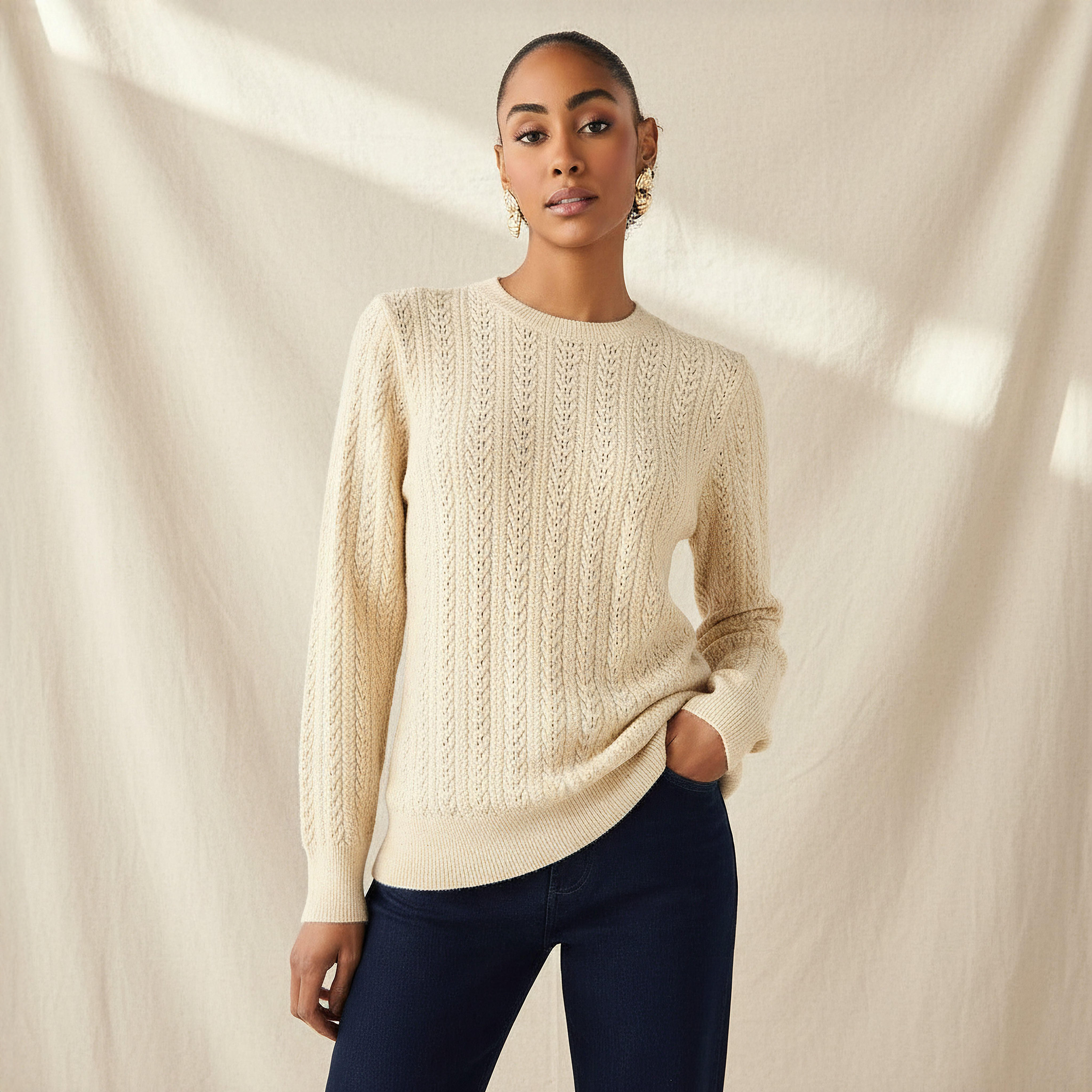 كنزة منسوجة بقصّة عادية وياقة ضيقة-women-clothing-cardigansandjumpers-jumpers-image-5