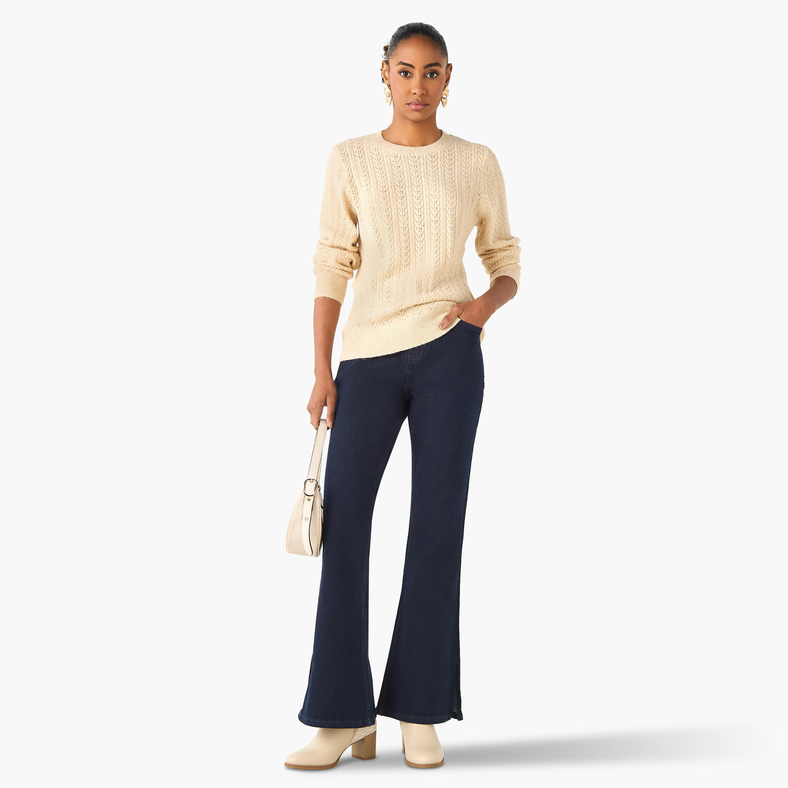 كنزة منسوجة بقصّة عادية وياقة ضيقة-women-clothing-cardigansandjumpers-jumpers-image-4