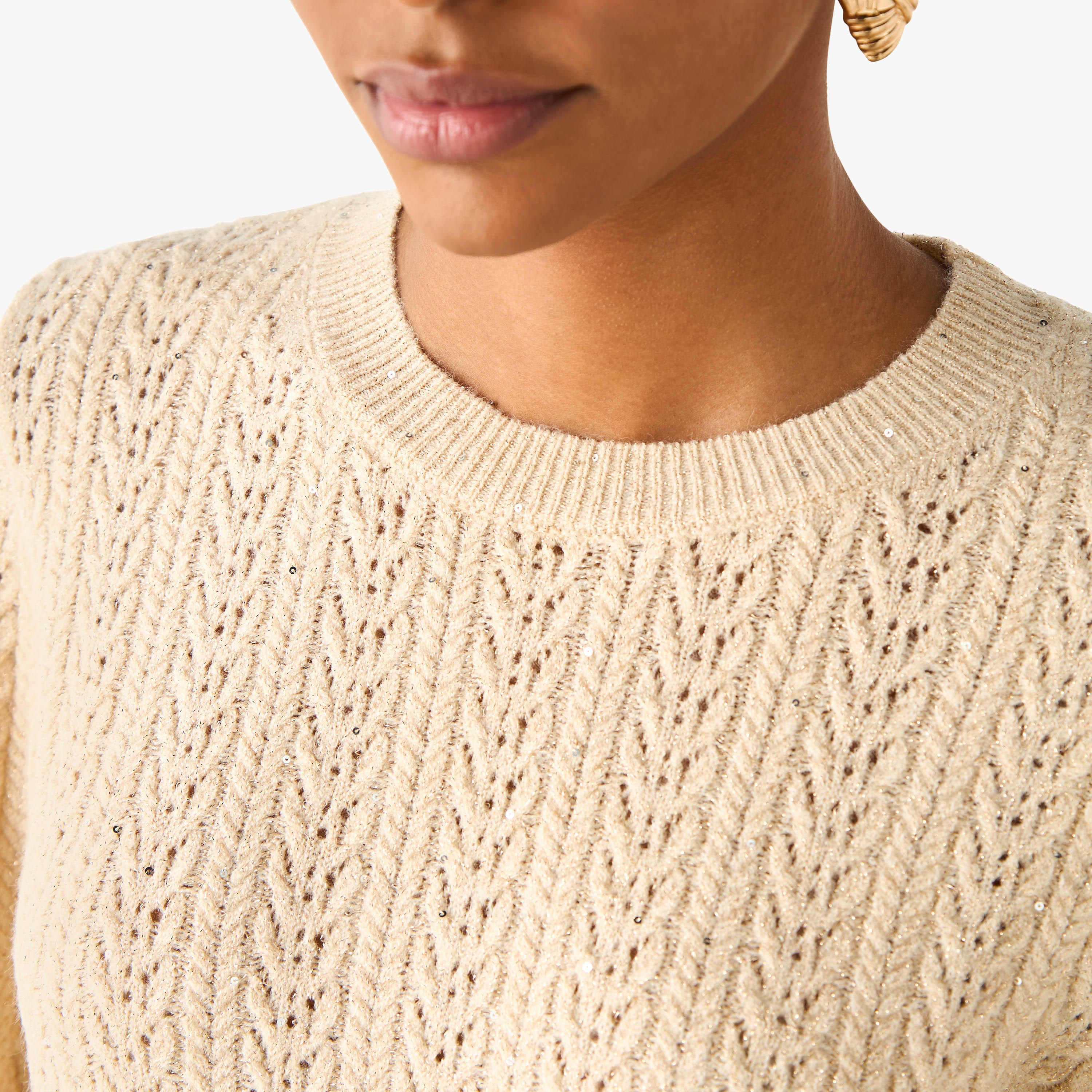 Regular Fit Cable Knit Crew Neck Sweater-women-clothing-cardigansandjumpers-jumpers-image-3