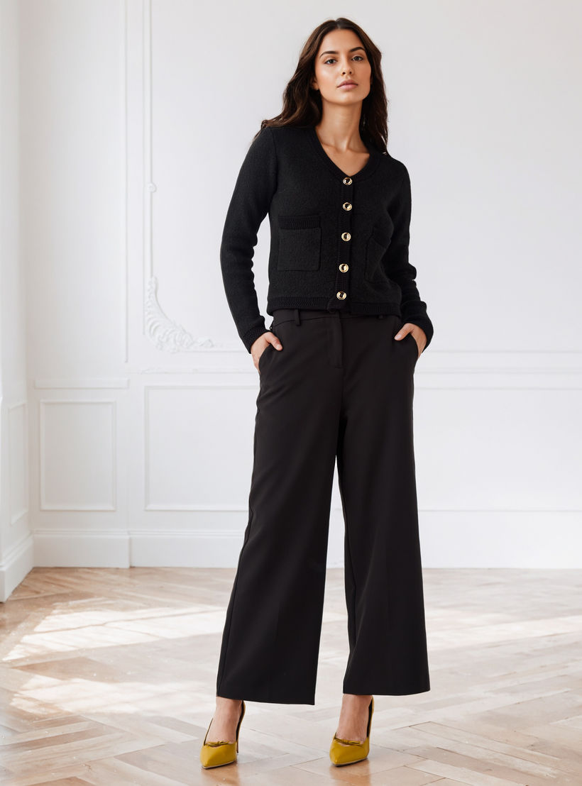 Relaxed Fit V-neck Cardigan-women-winterwear-cardigansandjumpers-cardigans-image-2