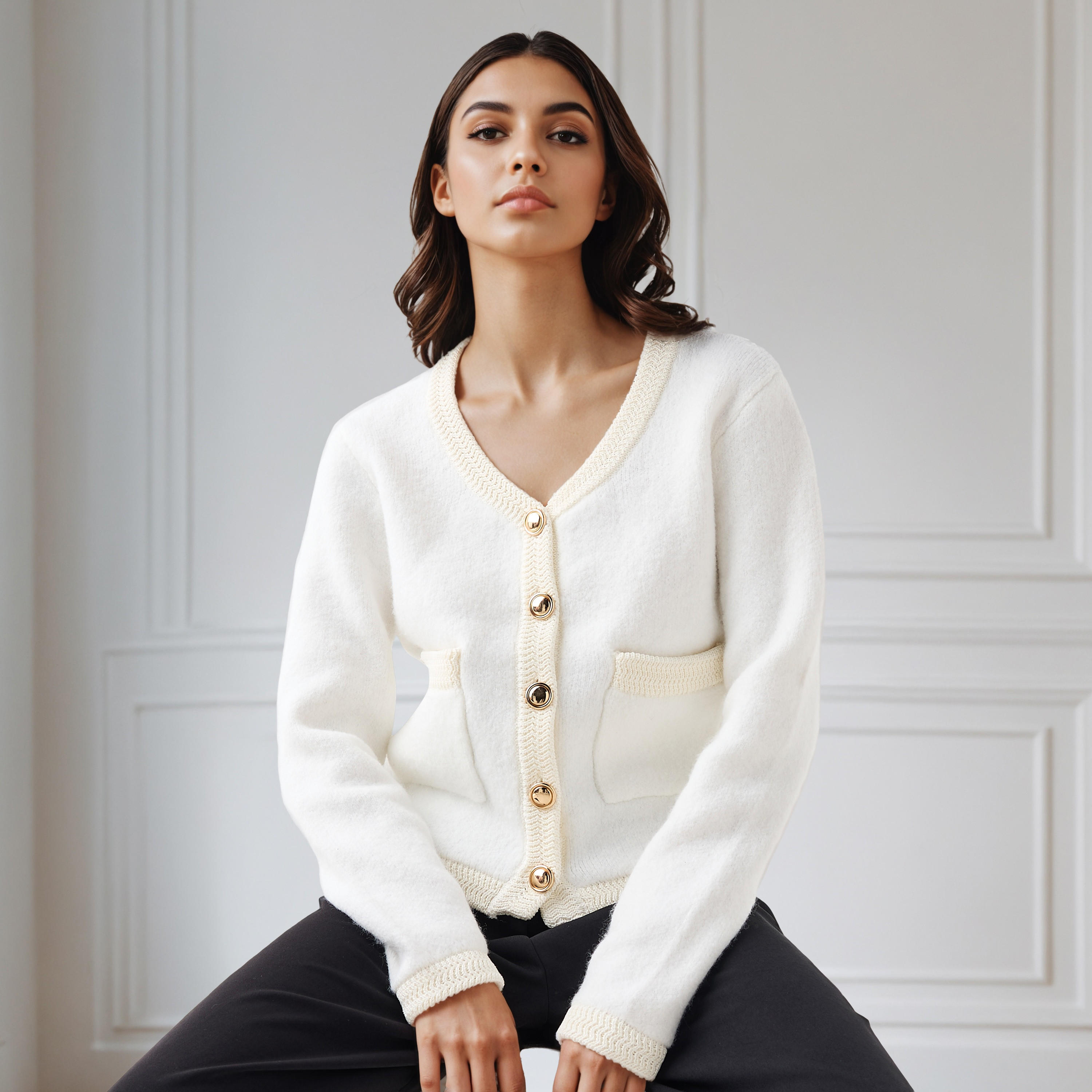 كارديجان بقصّة مريحة وياقة V-women-winterwear-cardigansandjumpers-cardigans-image-5