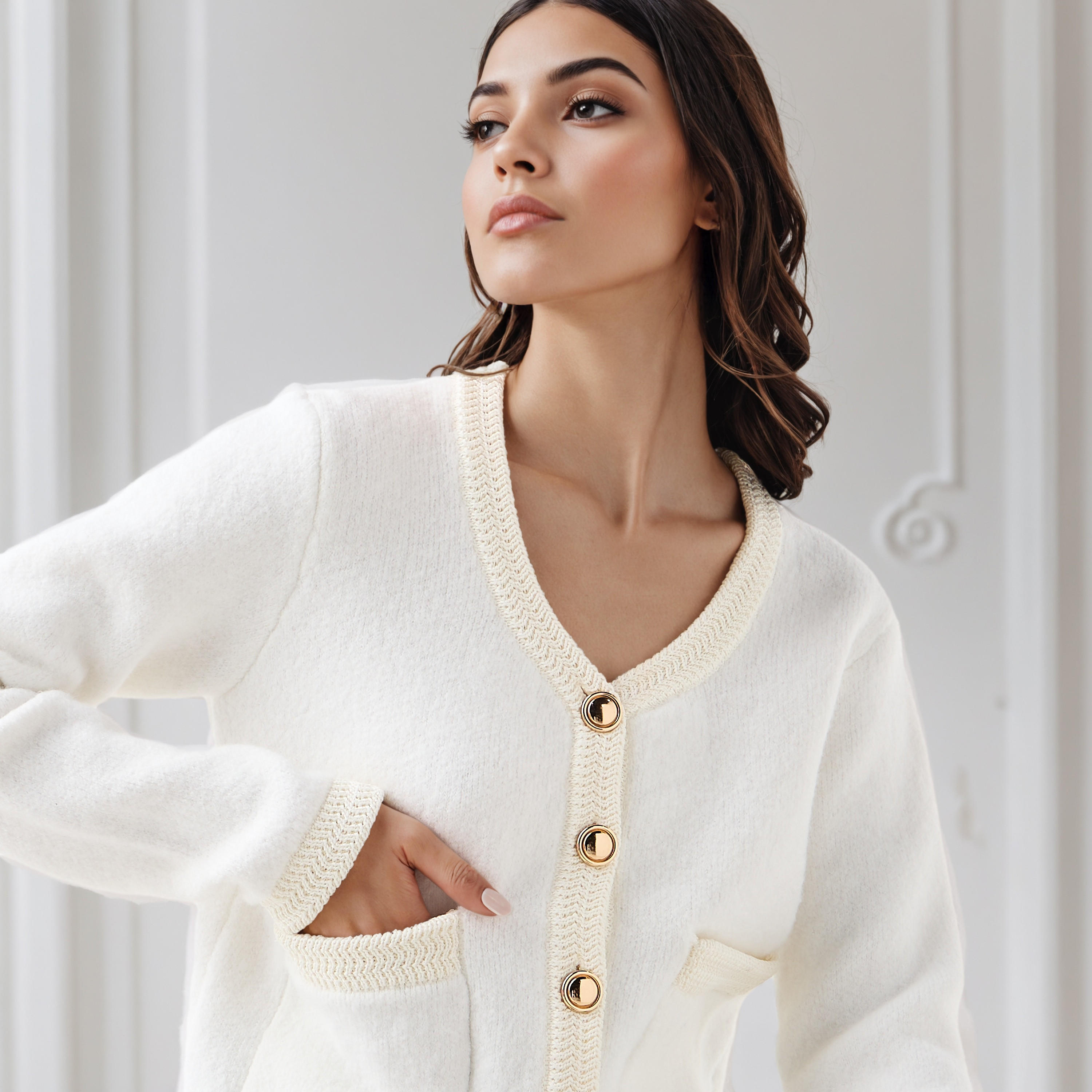 كارديجان بقصّة مريحة وياقة V-women-winterwear-cardigansandjumpers-cardigans-image-2