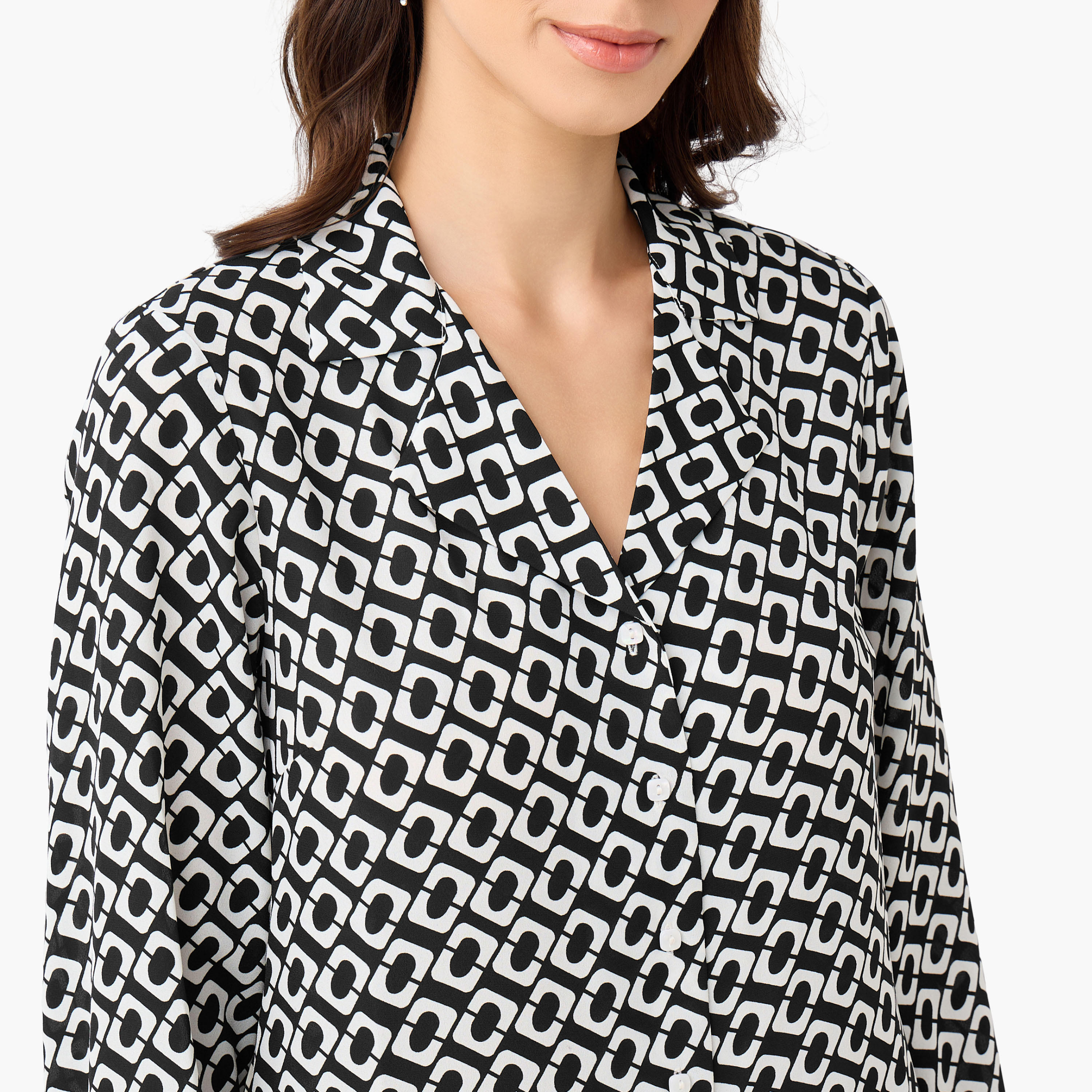 Geometric Print Shirt with Notch Lapel Collar-women-clothing-shirtsandblouses-shirts-image-4