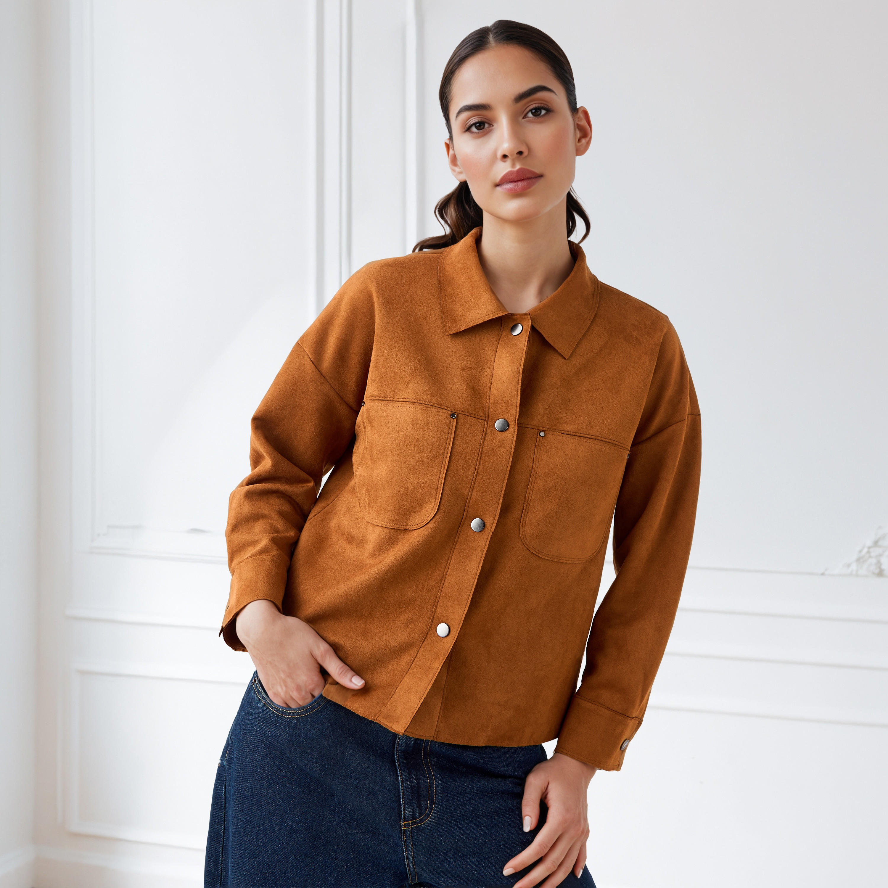 جاكيت شمواه بقصّة عادية-women-winterwear-coatsandjackets-jackets-image-1