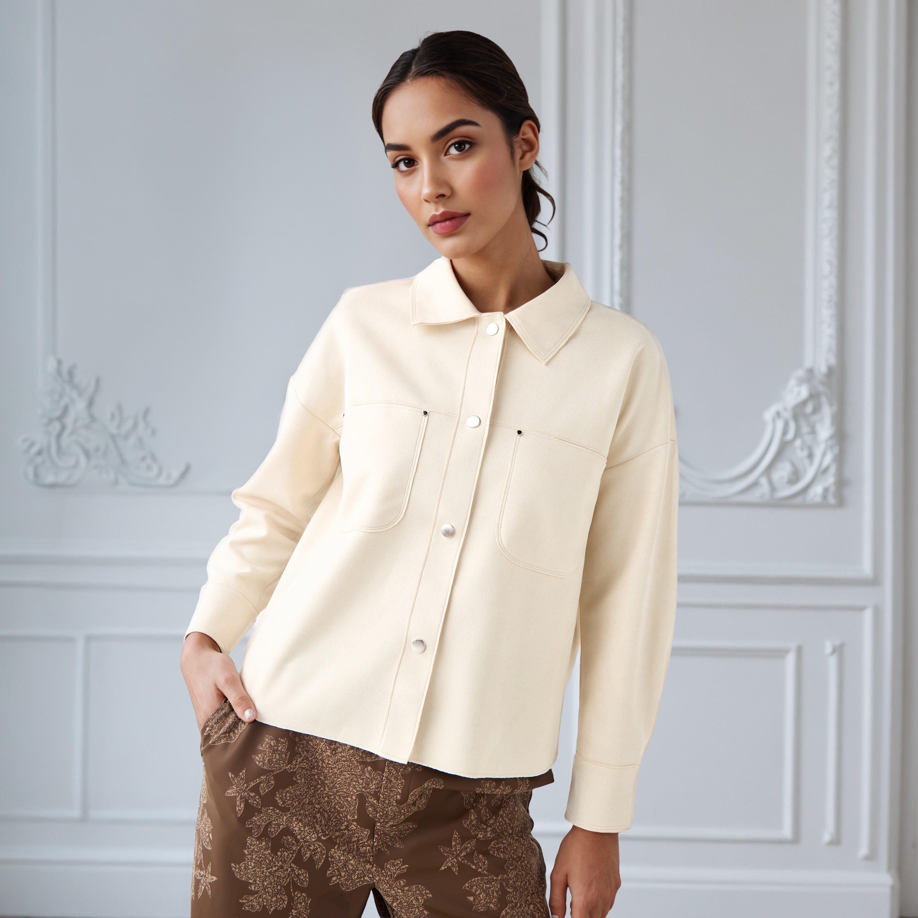 Regular Fit Suede Jacket-women-winterwear-coatsandjackets-jackets-image-6