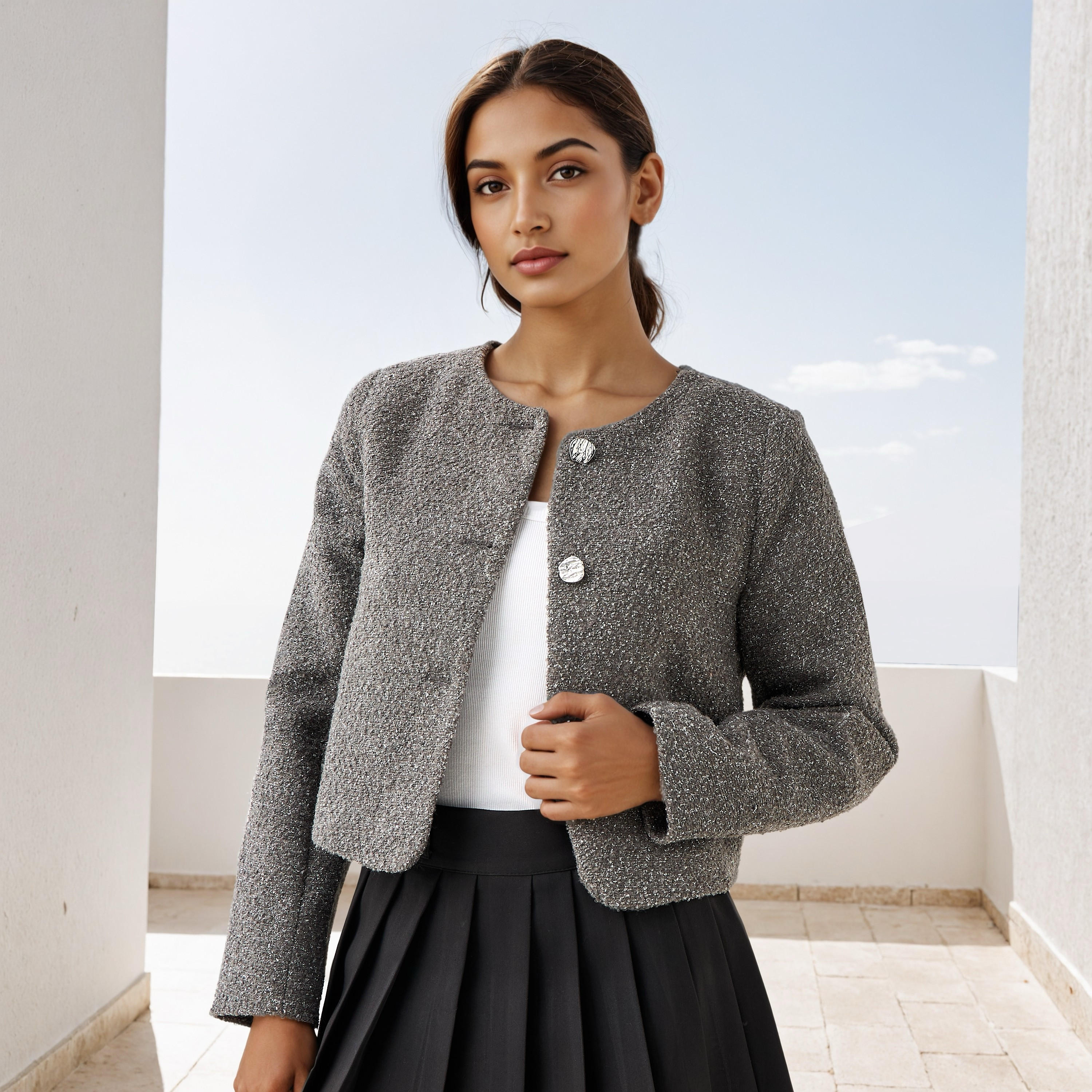 Textured Tweed Jacket-women-winterwear-coatsandjackets-jackets-image-1
