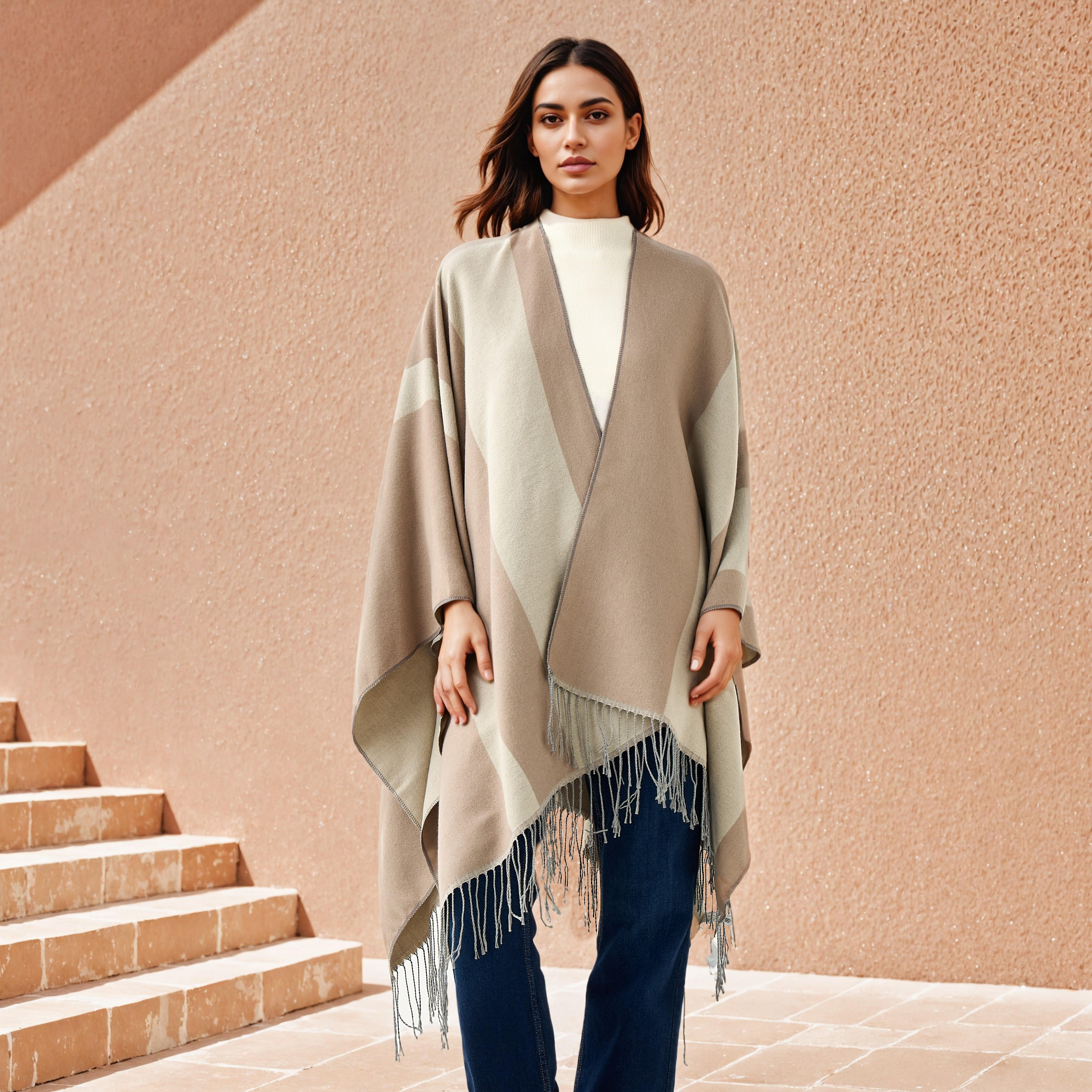 بونشو جاكار بتفاصيل شراشيب-women-winterwear-cardigansandjumpers-cardigans-image-1
