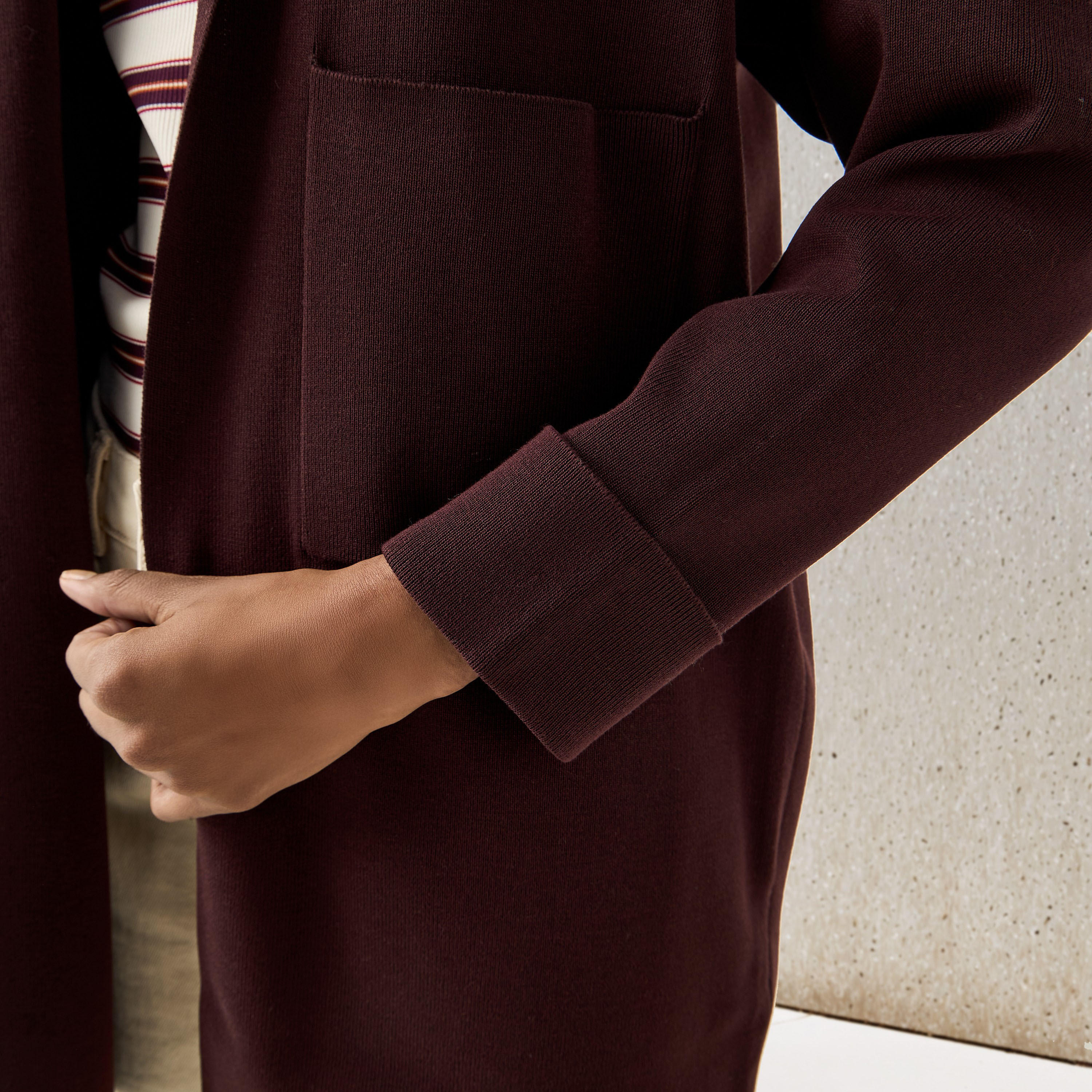 Open Front Knit Hooded Cardigan-women-winterwear-cardigansandjumpers-cardigans-image-5